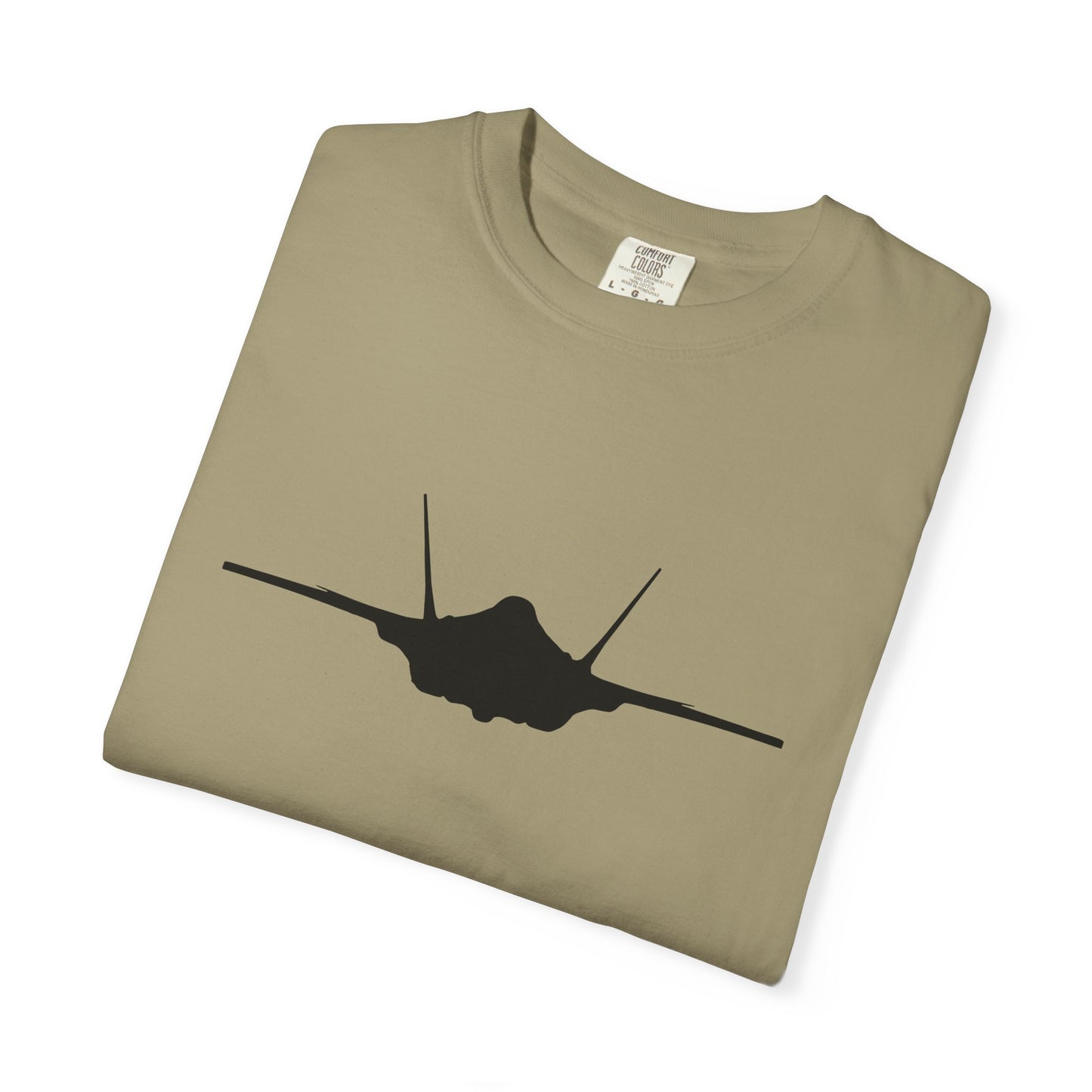 F-35A Front Silhouette Comfort Colors Unisex T-Shirt with Airplane Design, Casual Wear, Gift for Pilots, Aviation Lovers, Travel Enthusiasts, Plane Spotting