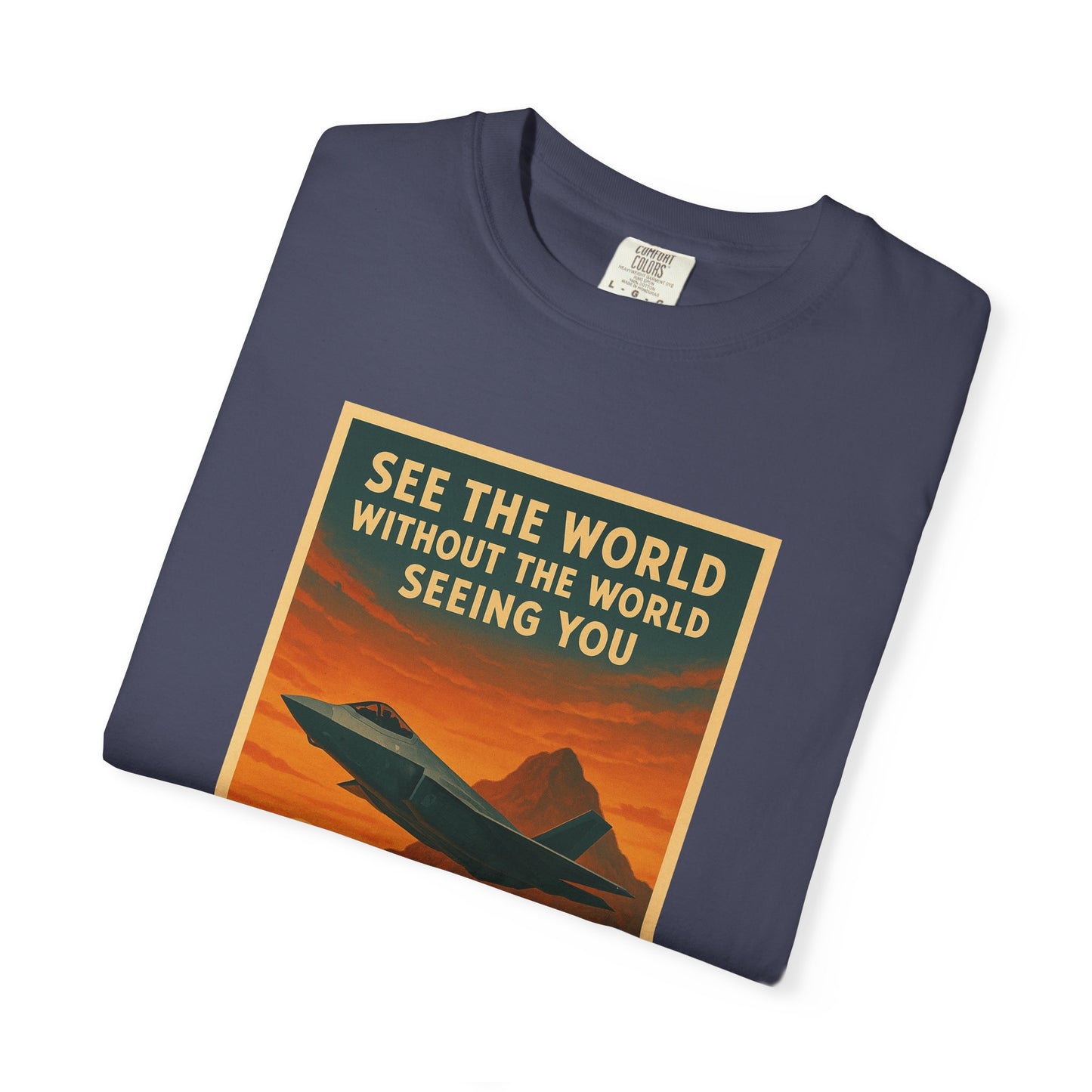 Fly Stealth F-35 Travel Poster Comfort Colors Unisex T-Shirt - Great Gift for Pilots and Aviation Enthusiasts