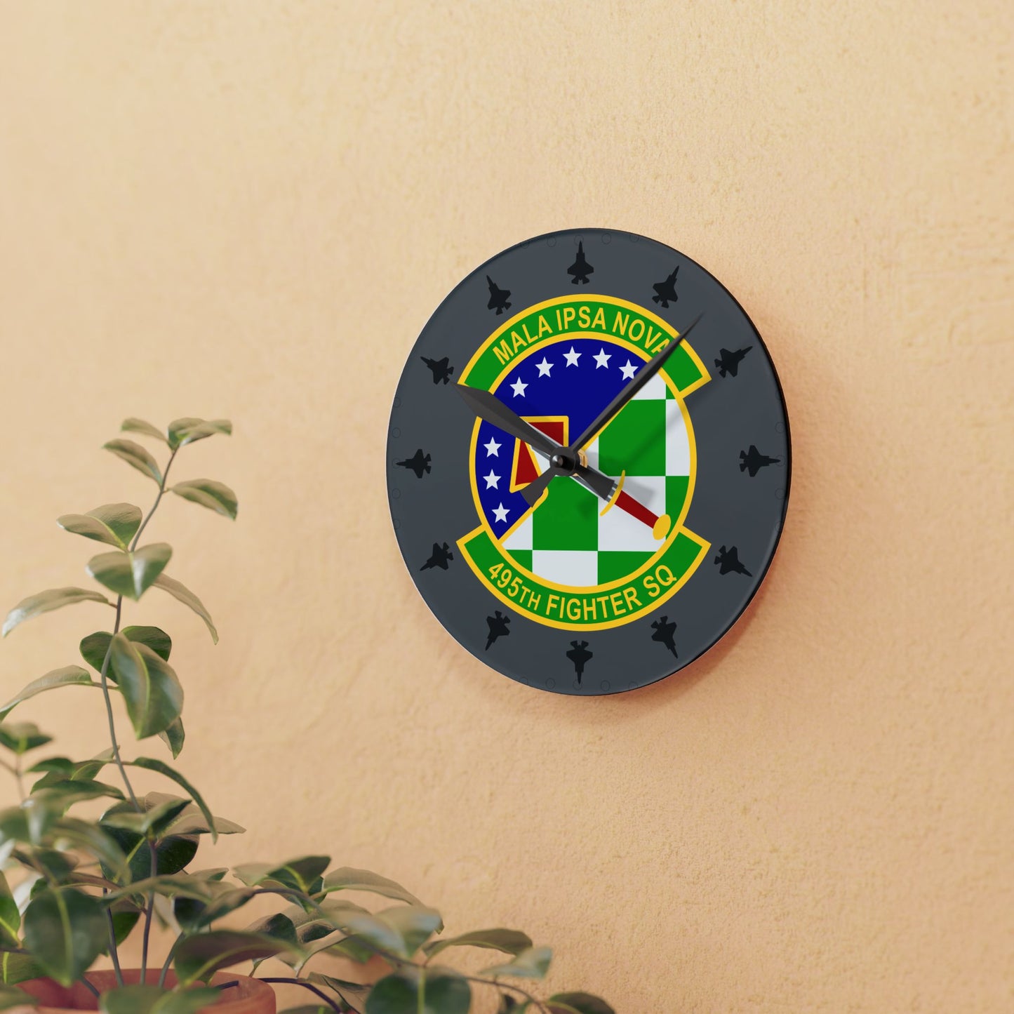 495FS "Valkyries" F-35A Acrylic Wall Clock, Round or Square Options