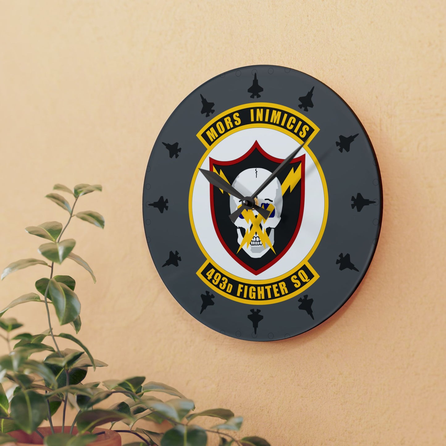 493FS "Grim Reapers" F-35A Acrylic Wall Clock, Round or Square Options