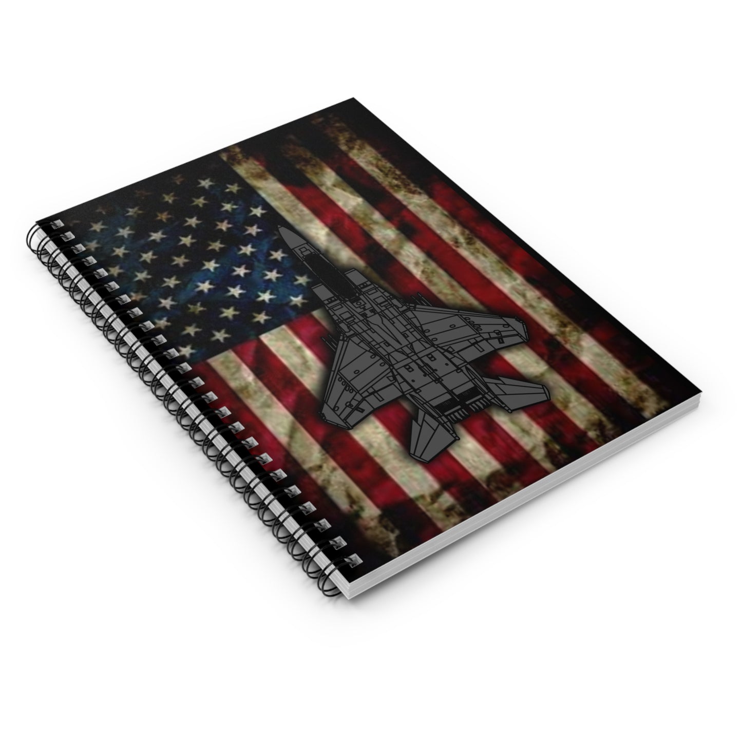 F-15E Flag Spiral Notebook - Ruled Line
