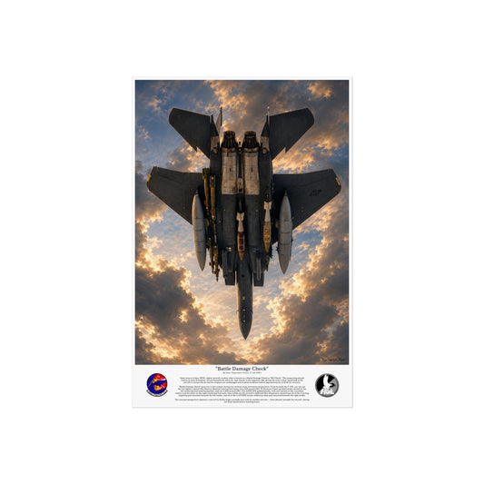"Battle Damage Check" F15E Strike Eagle Aviation Art Print | USAF Fighter Jet Wall Art | Military Aviation Artwork | Air Force Pilot & Veteran Gift