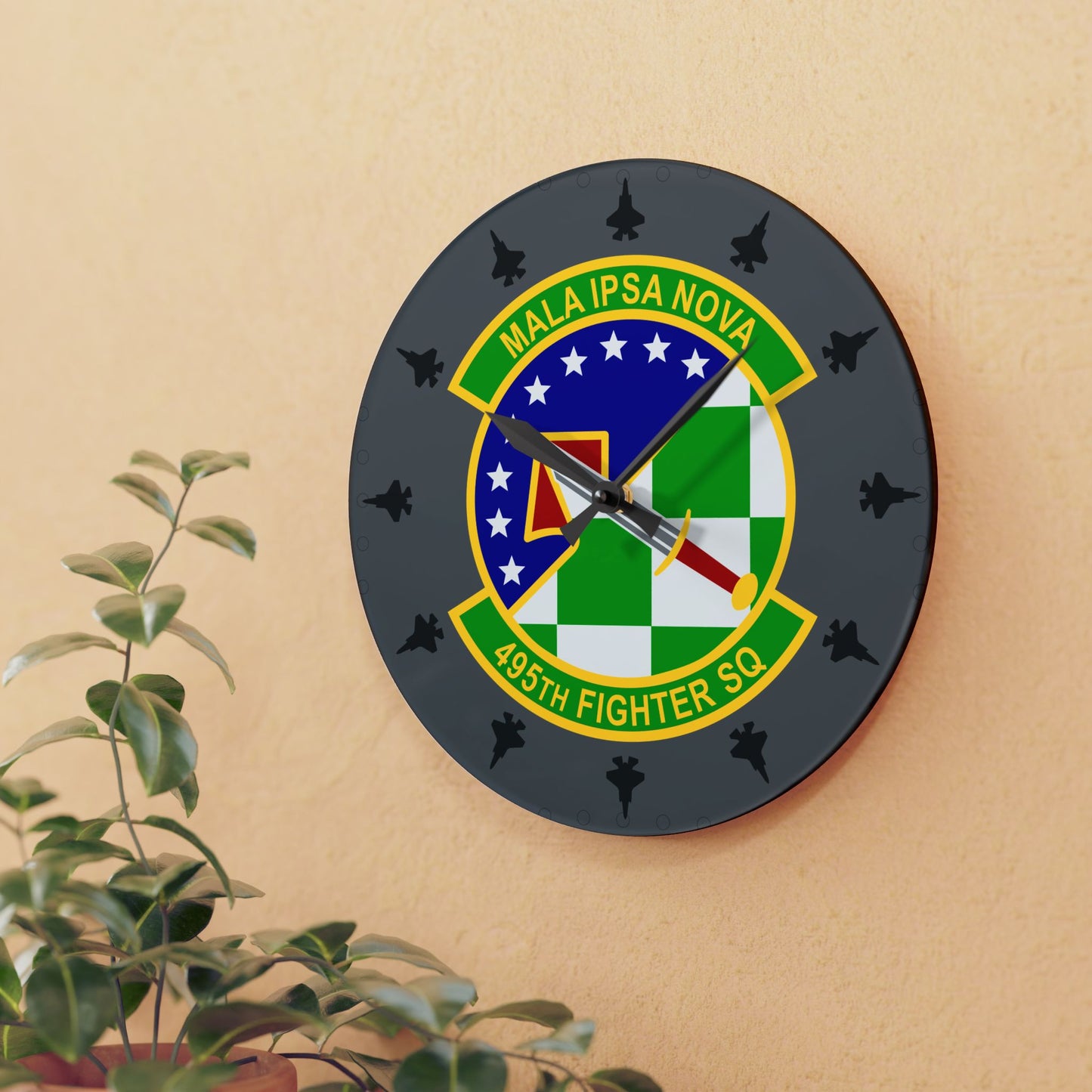 495FS "Valkyries" F-35A Acrylic Wall Clock, Round or Square Options