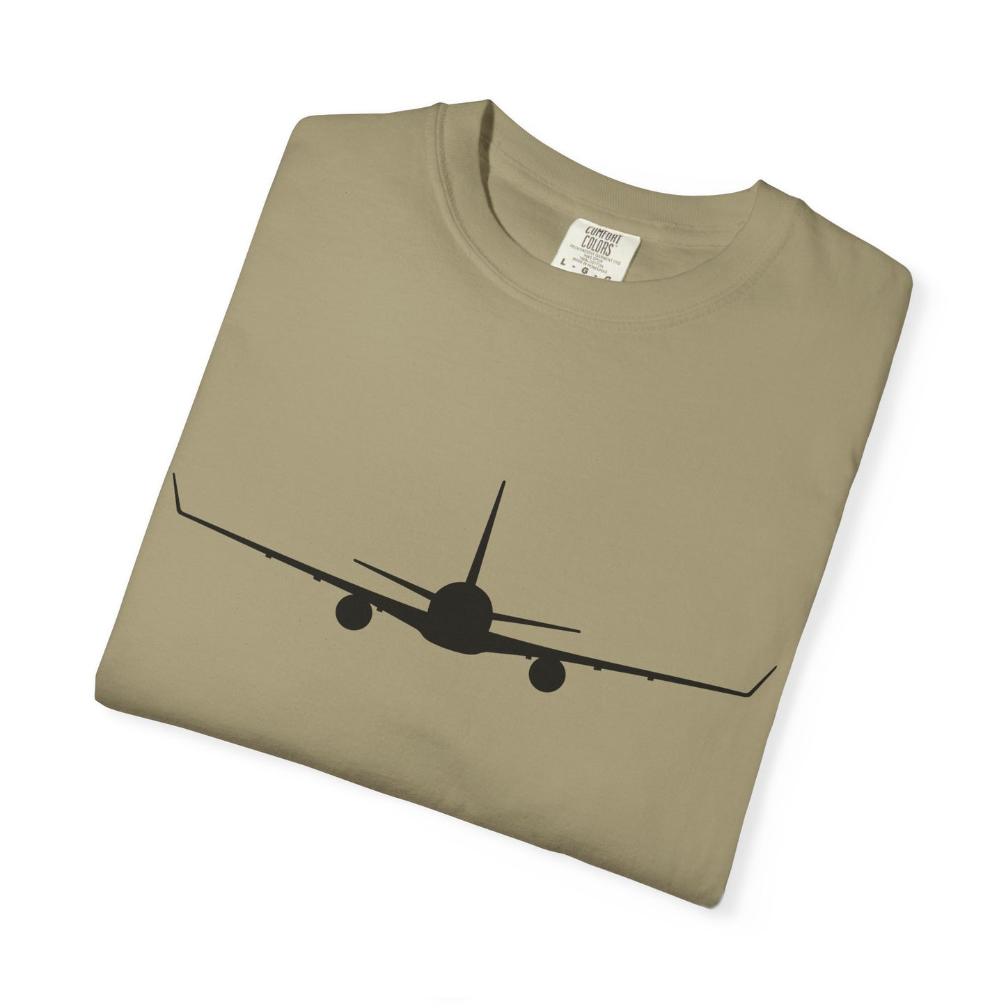 Boeing 767-300 Front Silhouette Comfort Colors Unisex T-Shirt with Airplane Design, Casual Wear, Gift for Pilots, Aviation Lovers, Travel Enthusiasts, Plane Spotting