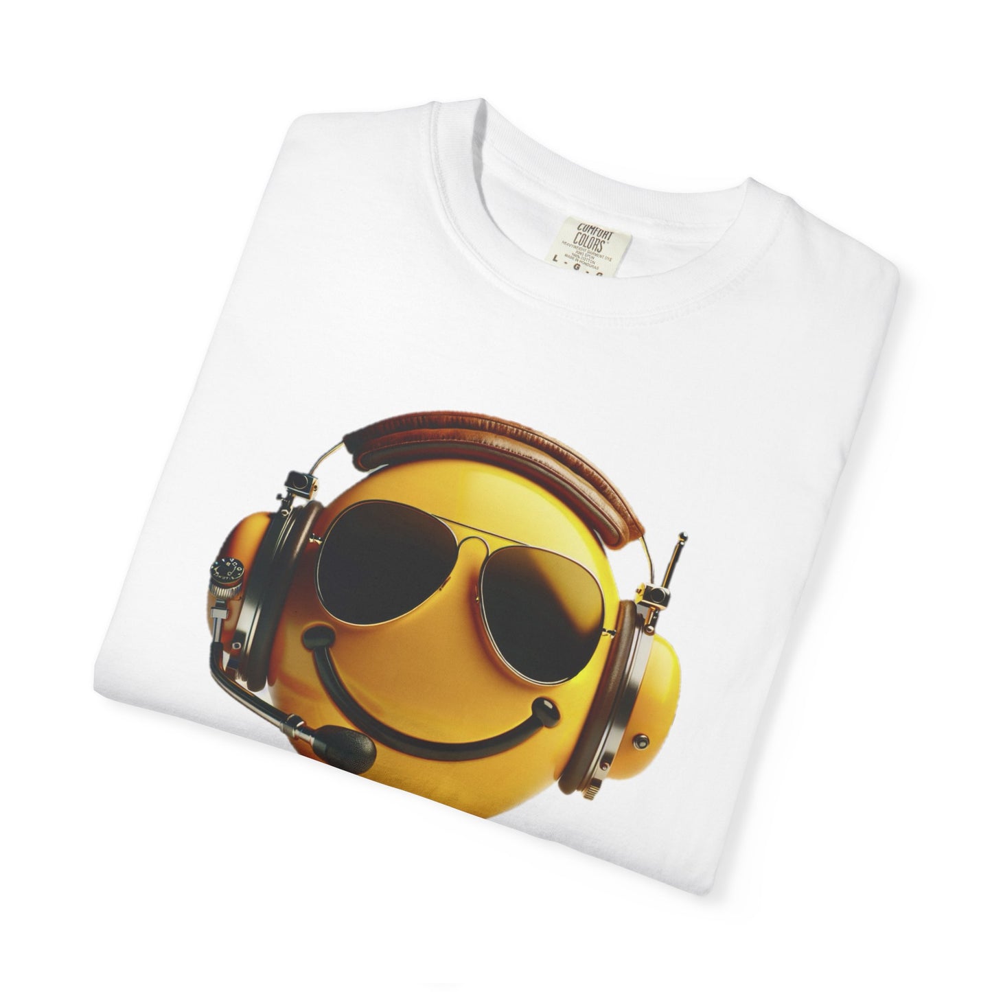Happy Flying! - Smiley Face Comfort Colors Unisex T-Shirt, Casual Wear, Gift for Pilots, Aviation Lovers, Travel Enthusiasts, Plane Spotting