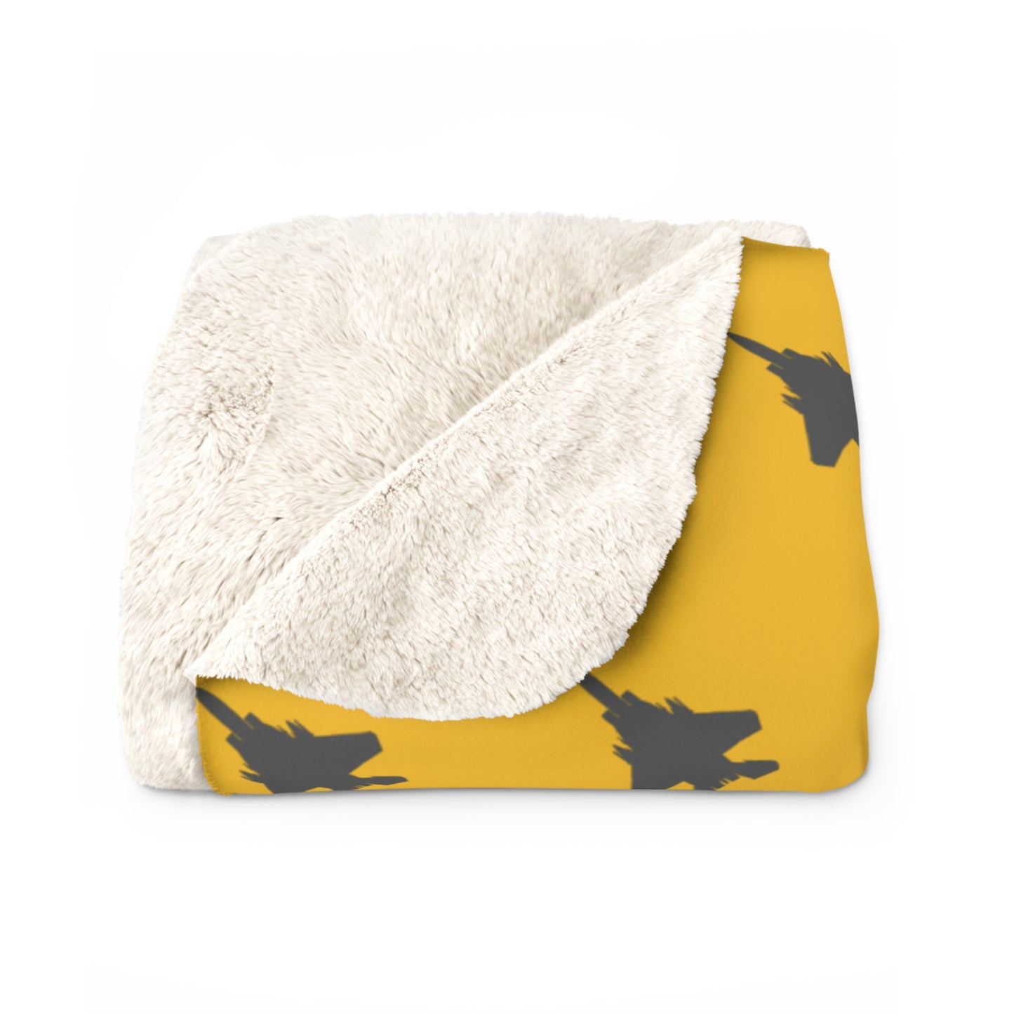 F-15E Pattern Sherpa Fleece Blanket, Yellow