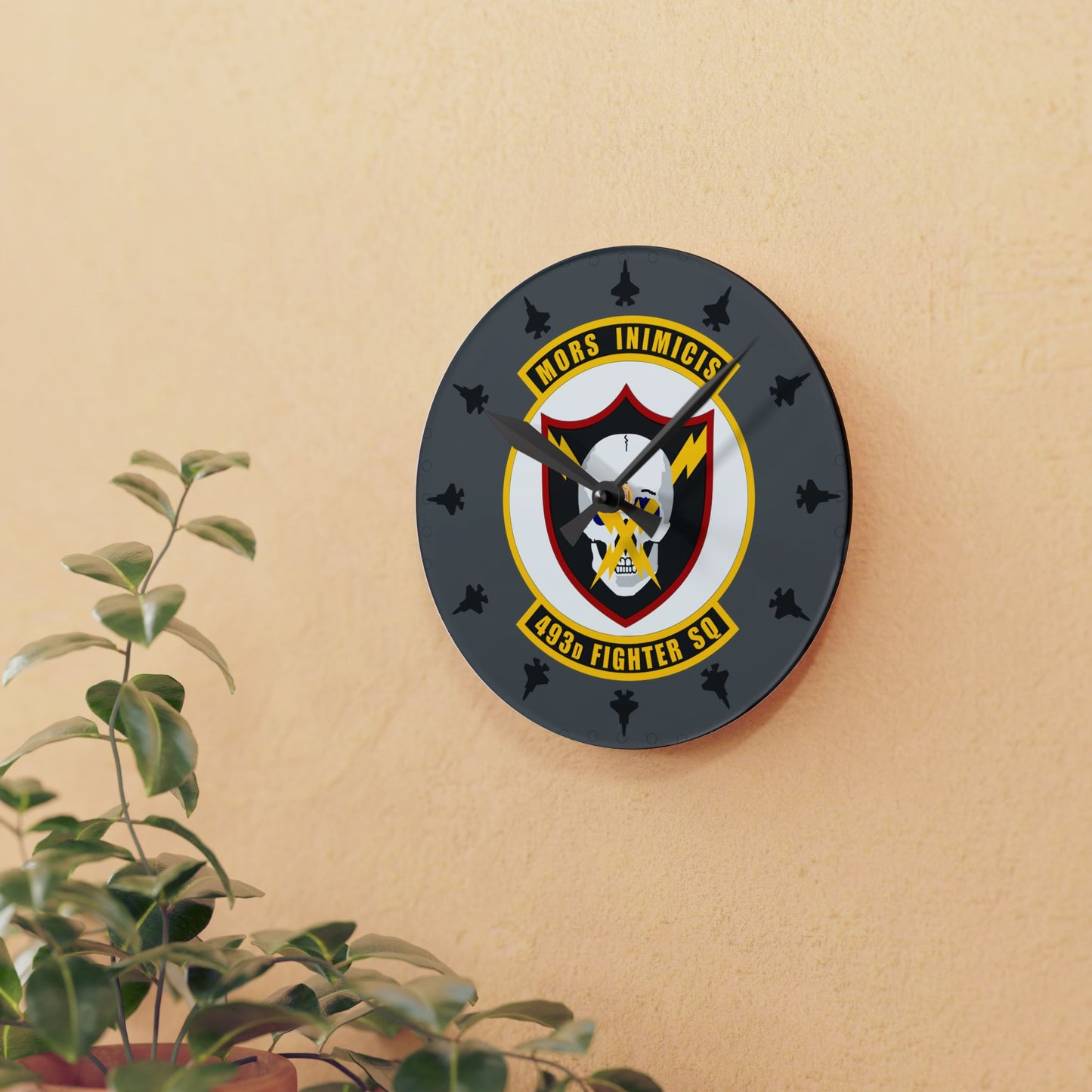 493FS "Grim Reapers" F-35A Acrylic Wall Clock, Round or Square Options