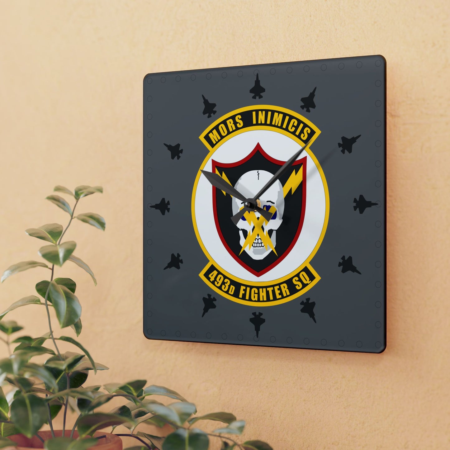493FS "Grim Reapers" F-35A Acrylic Wall Clock, Round or Square Options