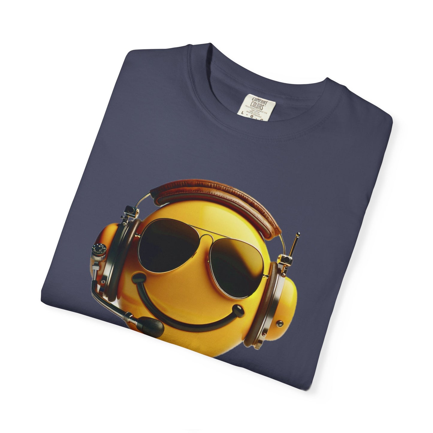 Happy Flying! - Smiley Face Comfort Colors Unisex T-Shirt, Casual Wear, Gift for Pilots, Aviation Lovers, Travel Enthusiasts, Plane Spotting