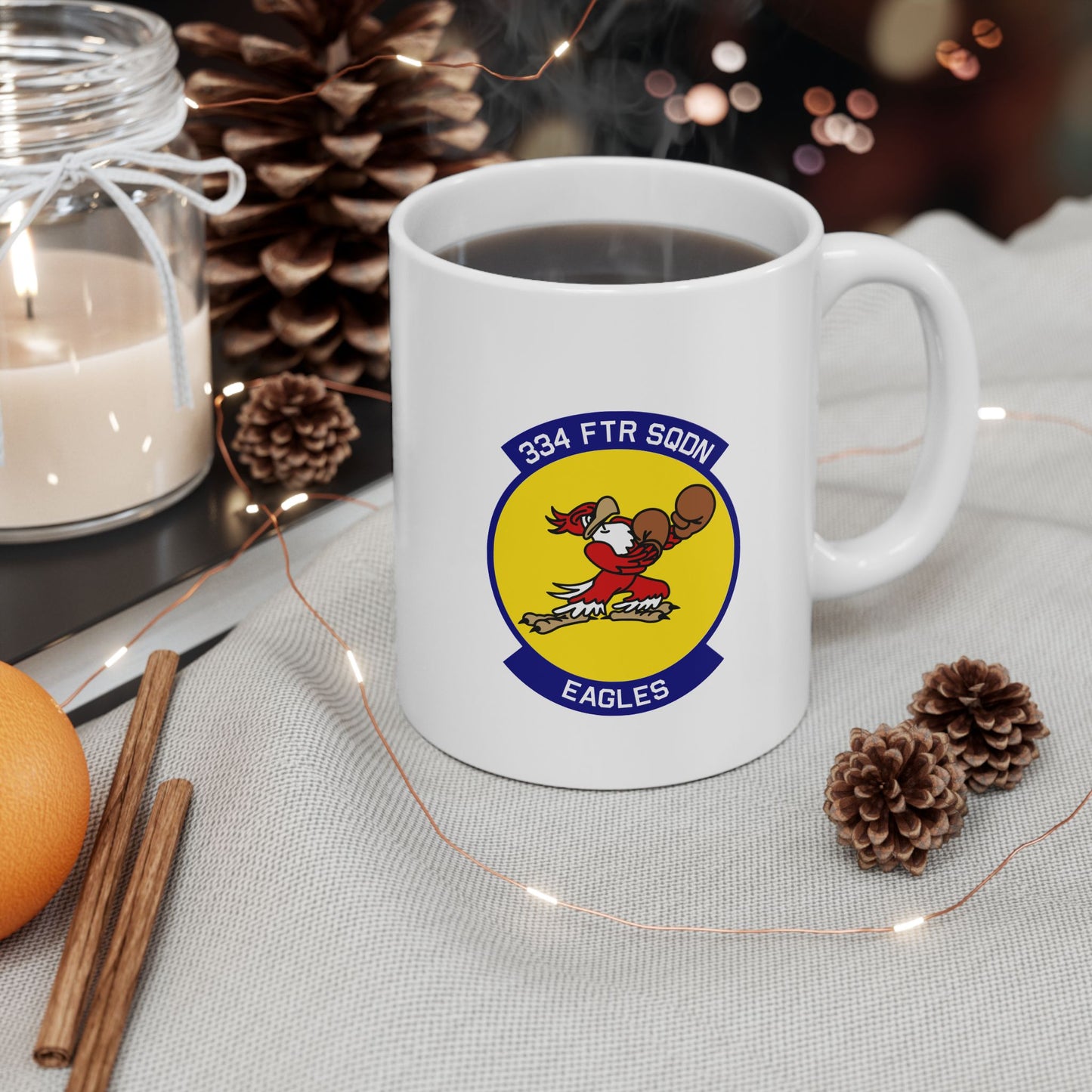 334FS & F-15E Front Silhouette Ceramic Mug 11oz