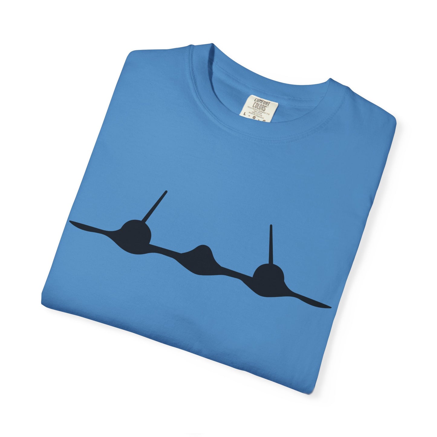 SR-71 Front Silhouette Comfort Colors Unisex T-Shirt with Airplane Design, Casual Wear, Gift for Pilots, Aviation Lovers, Travel Enthusiasts, Plane Spotting