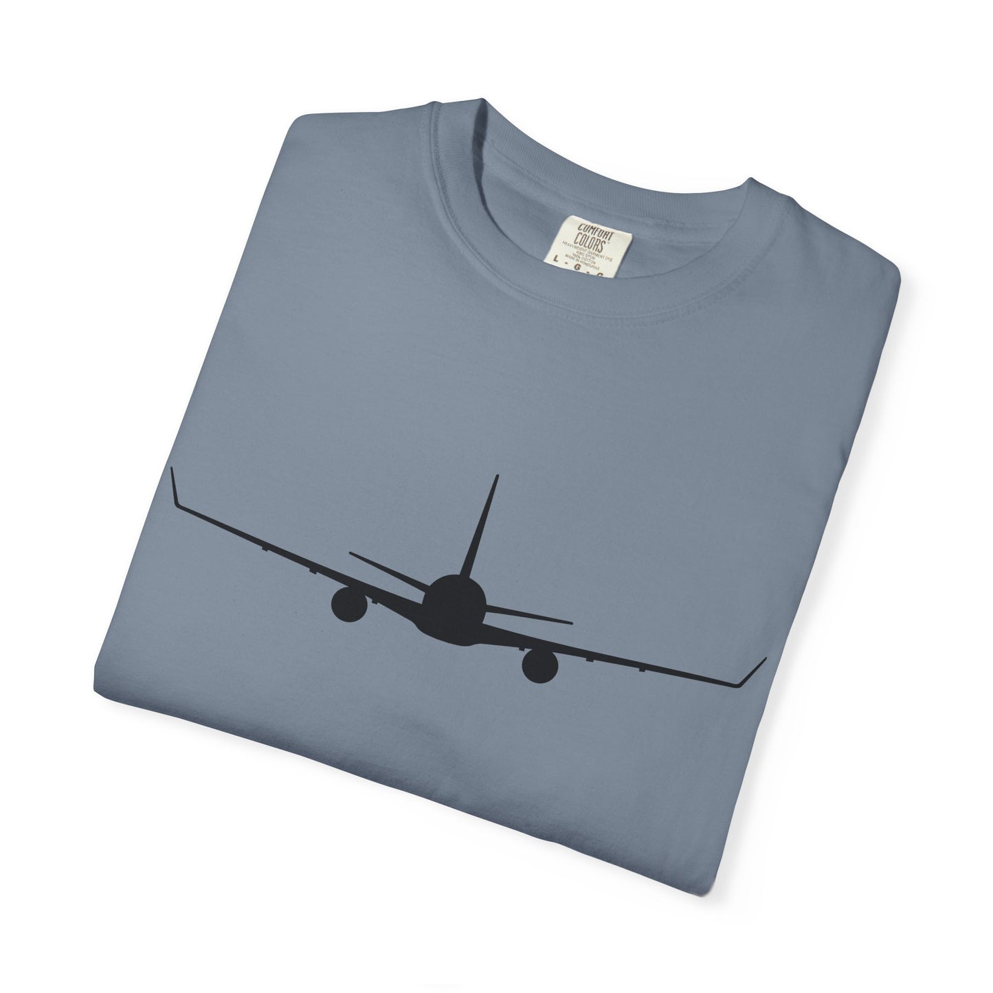 Boeing 767-300 Front Silhouette Comfort Colors Unisex T-Shirt with Airplane Design, Casual Wear, Gift for Pilots, Aviation Lovers, Travel Enthusiasts, Plane Spotting