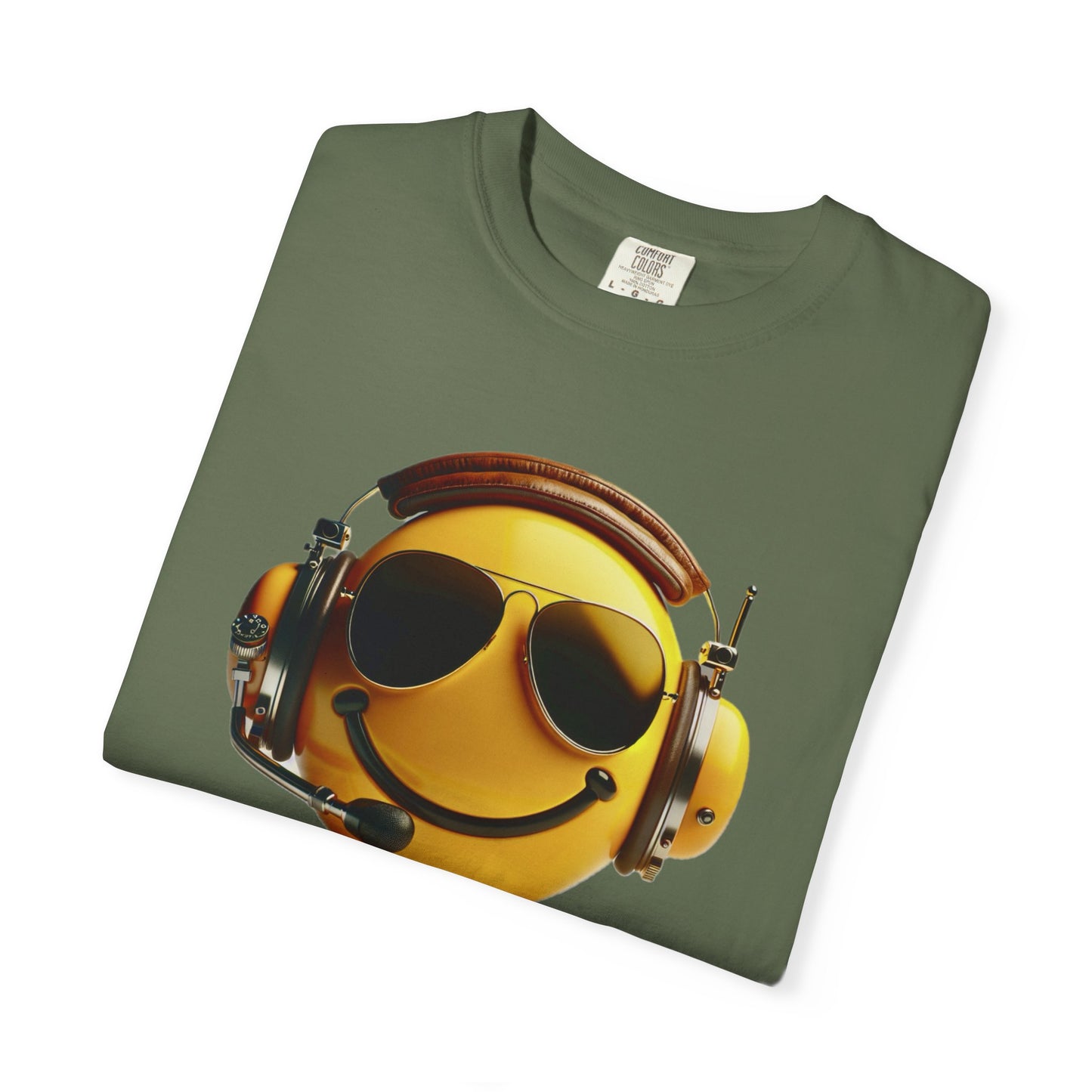Happy Flying! - Smiley Face Comfort Colors Unisex T-Shirt, Casual Wear, Gift for Pilots, Aviation Lovers, Travel Enthusiasts, Plane Spotting