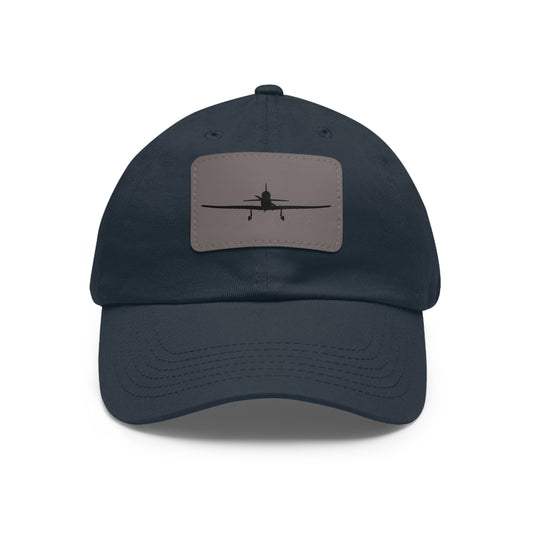 de Havilland Canada DHC-1B2 Chipmunk 2 Silhouette Leather Patch Hat, Multiple Colors