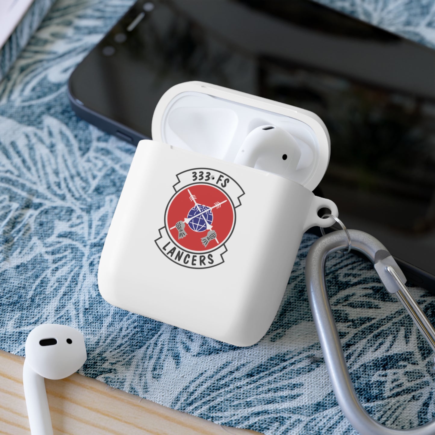 AirPods and AirPods Pro Case Cover, 333FS with F-15E Front Silhouette on Back