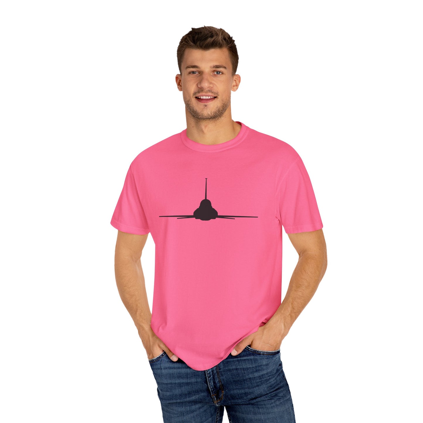 T-38 Front Silhouette Comfort Colors Unisex T-Shirt with Airplane Design, Casual Wear, Gift for Pilots, Aviation Lovers, Travel Enthusiasts, Plane Spotting