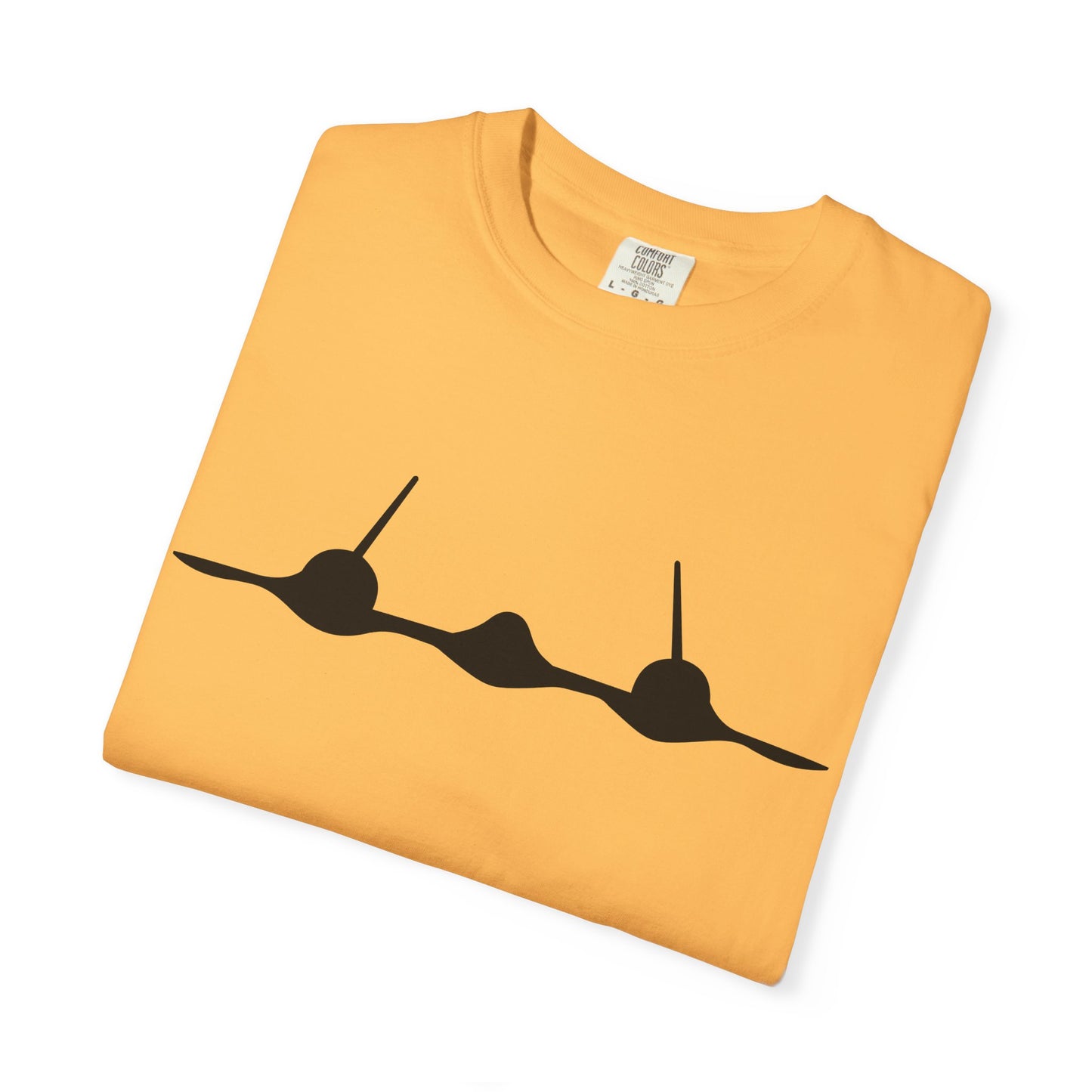 SR-71 Front Silhouette Comfort Colors Unisex T-Shirt with Airplane Design, Casual Wear, Gift for Pilots, Aviation Lovers, Travel Enthusiasts, Plane Spotting