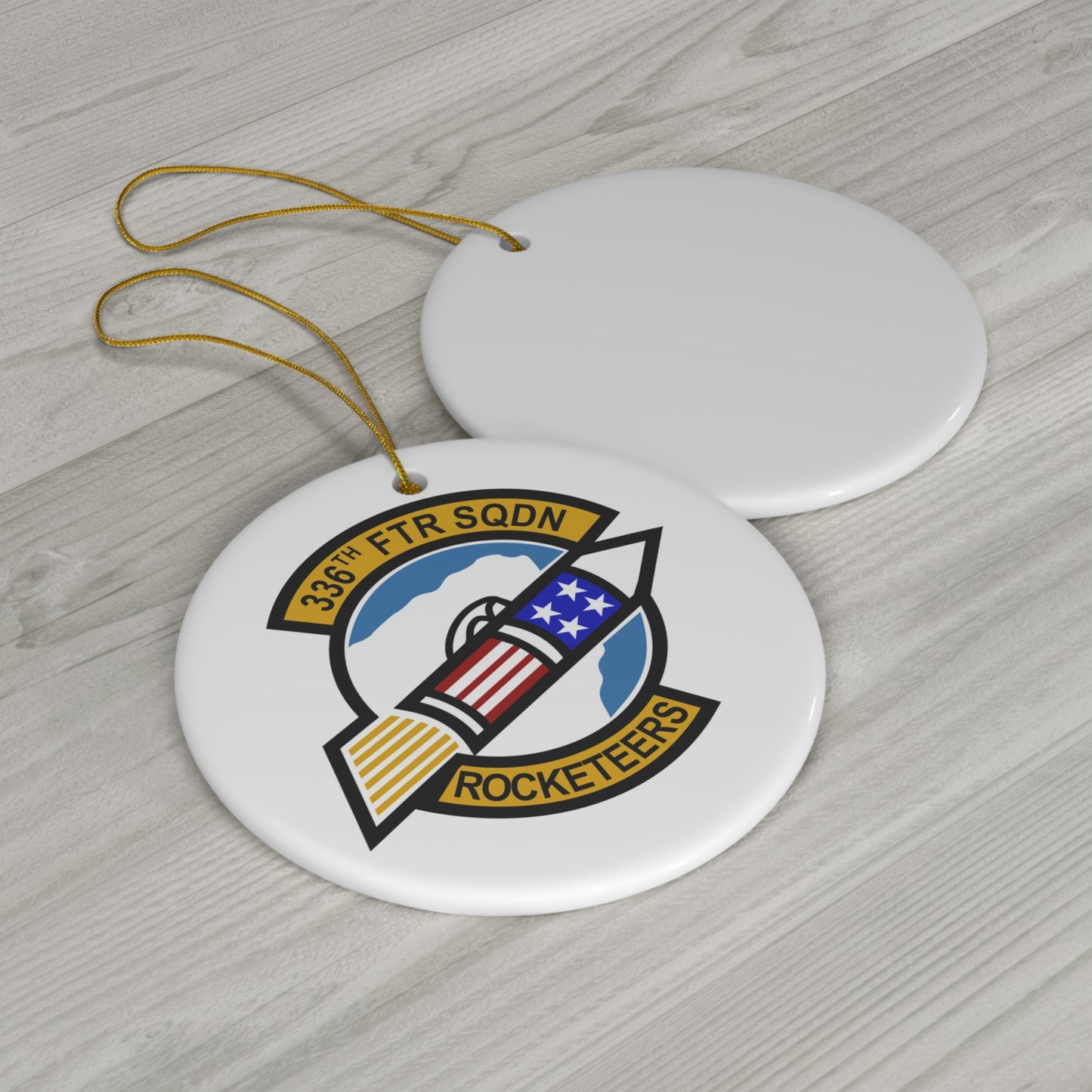 336FS "Rocketeers" Ceramic Ornament, Circle or Snowflake Shape