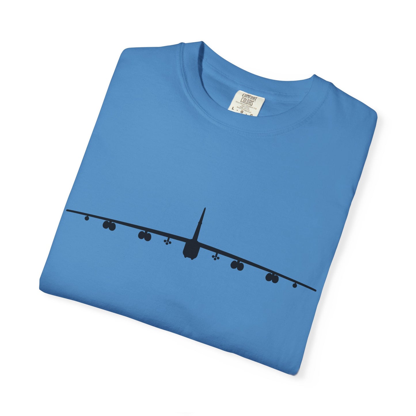 B-52 Front Silhouette Comfort Colors Unisex T-Shirt with Airplane Design, Casual Wear, Gift for Pilots, Aviation Lovers, Travel Enthusiasts, Plane Spotting