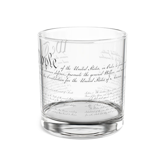 Whiskey Glass, U S Constitution Design, History Buffs, 10oz Rocks Glass