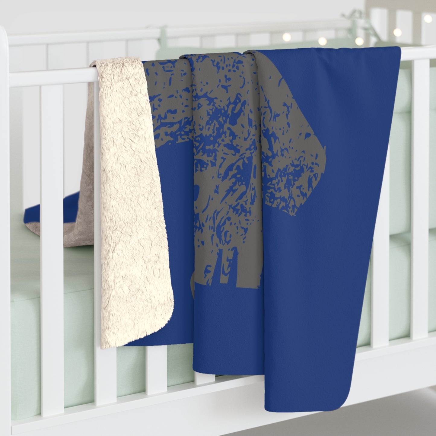 Blue Sherpa Blanket with F-15E Silhouette Graphic