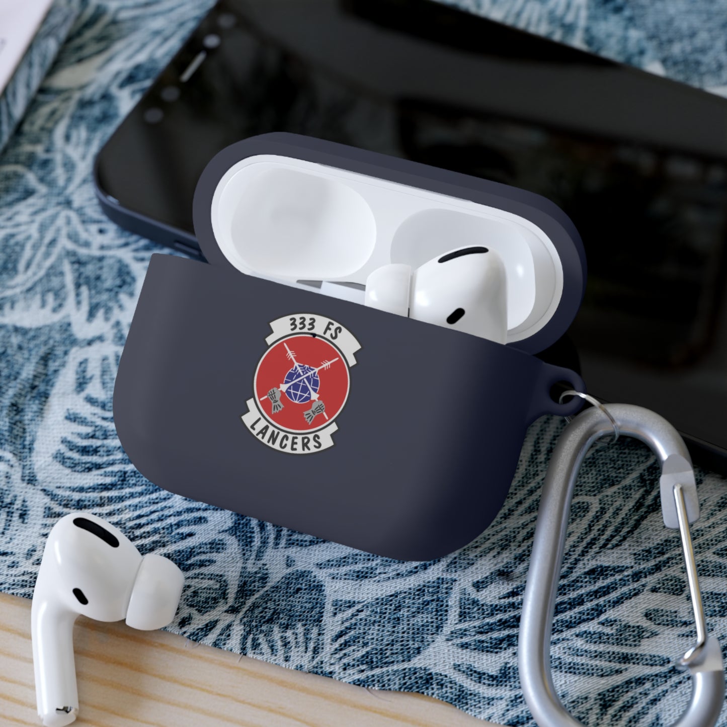 AirPods and AirPods Pro Case Cover, 333FS with F-15E Front Silhouette on Back