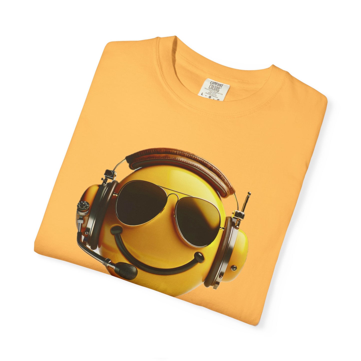 Happy Flying! - Smiley Face Comfort Colors Unisex T-Shirt, Casual Wear, Gift for Pilots, Aviation Lovers, Travel Enthusiasts, Plane Spotting