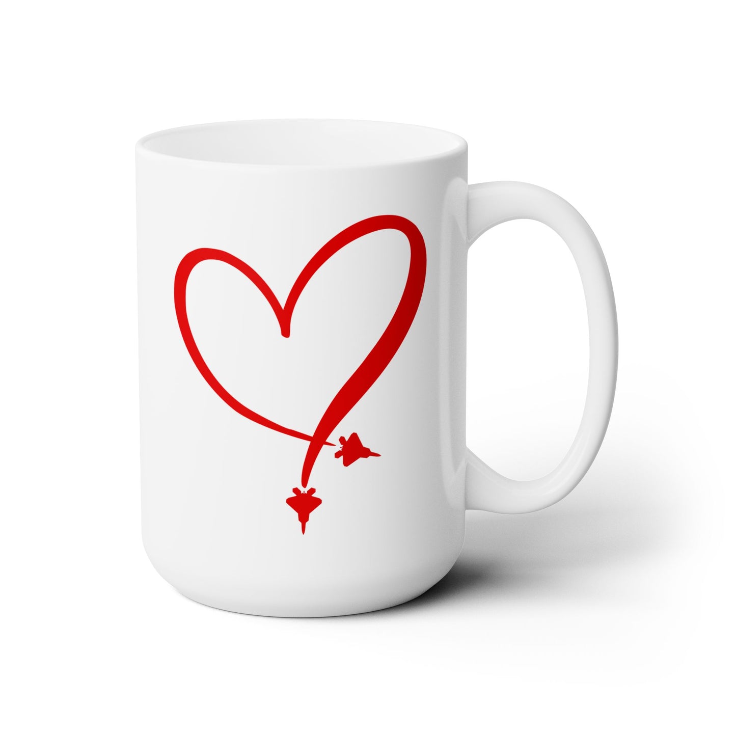 F-22 Heart Contrail Ceramic Mug 15oz