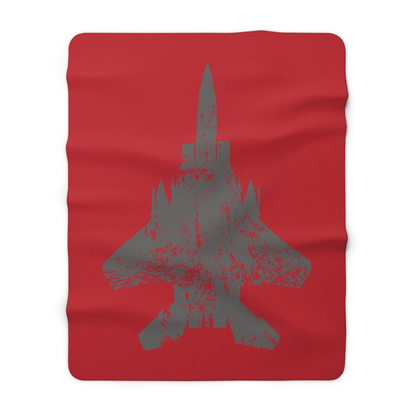 Red Sherpa Blanket with F-15E Silhouette Graphic