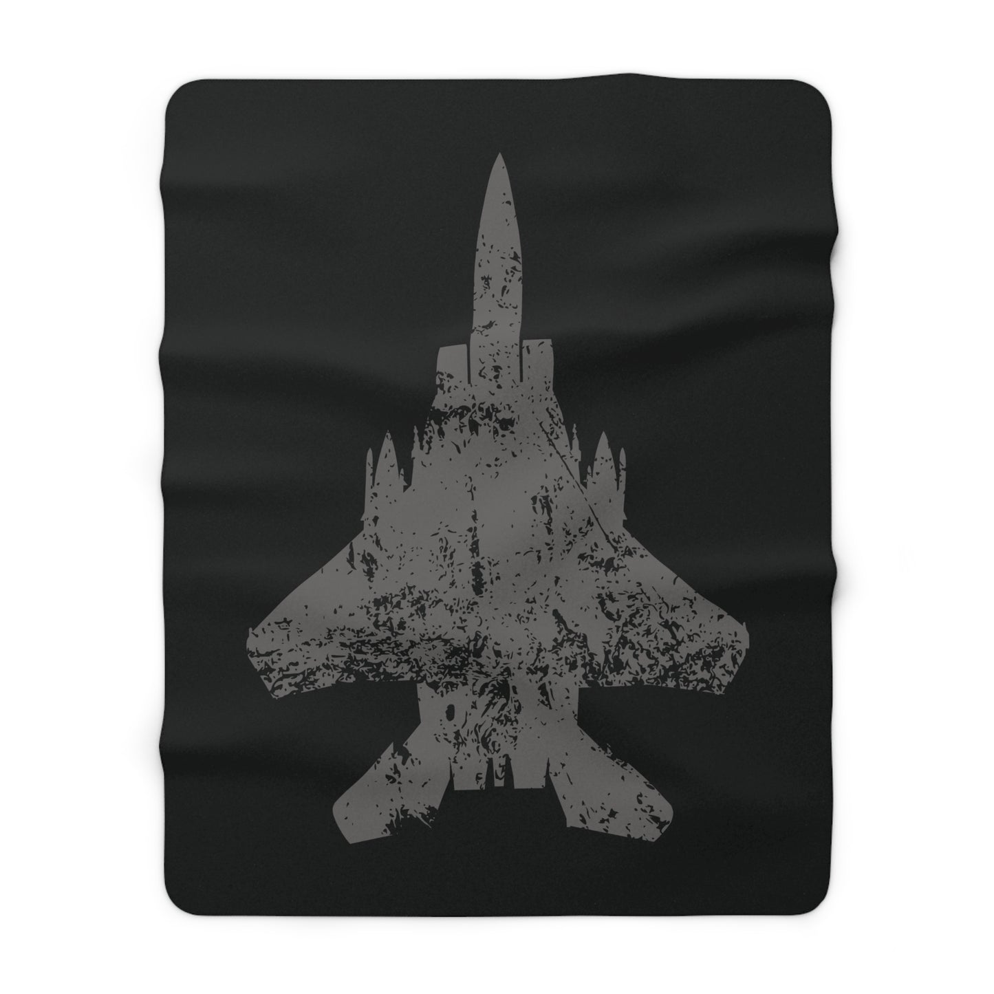 Black Sherpa Blanket with F-15E Silhouette Graphic