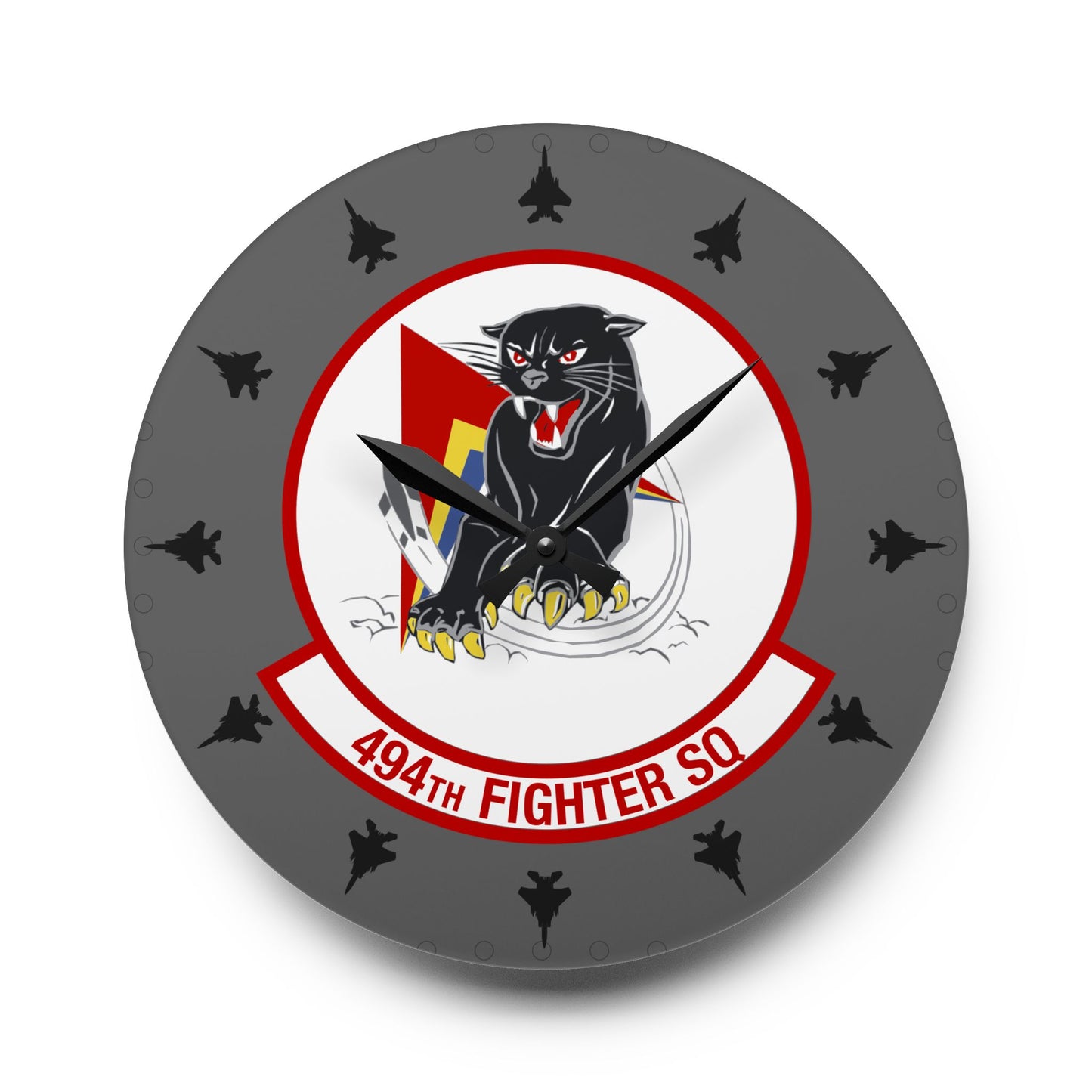 494FS "Panthers" Acrylic Wall Clock, Round or Square Options