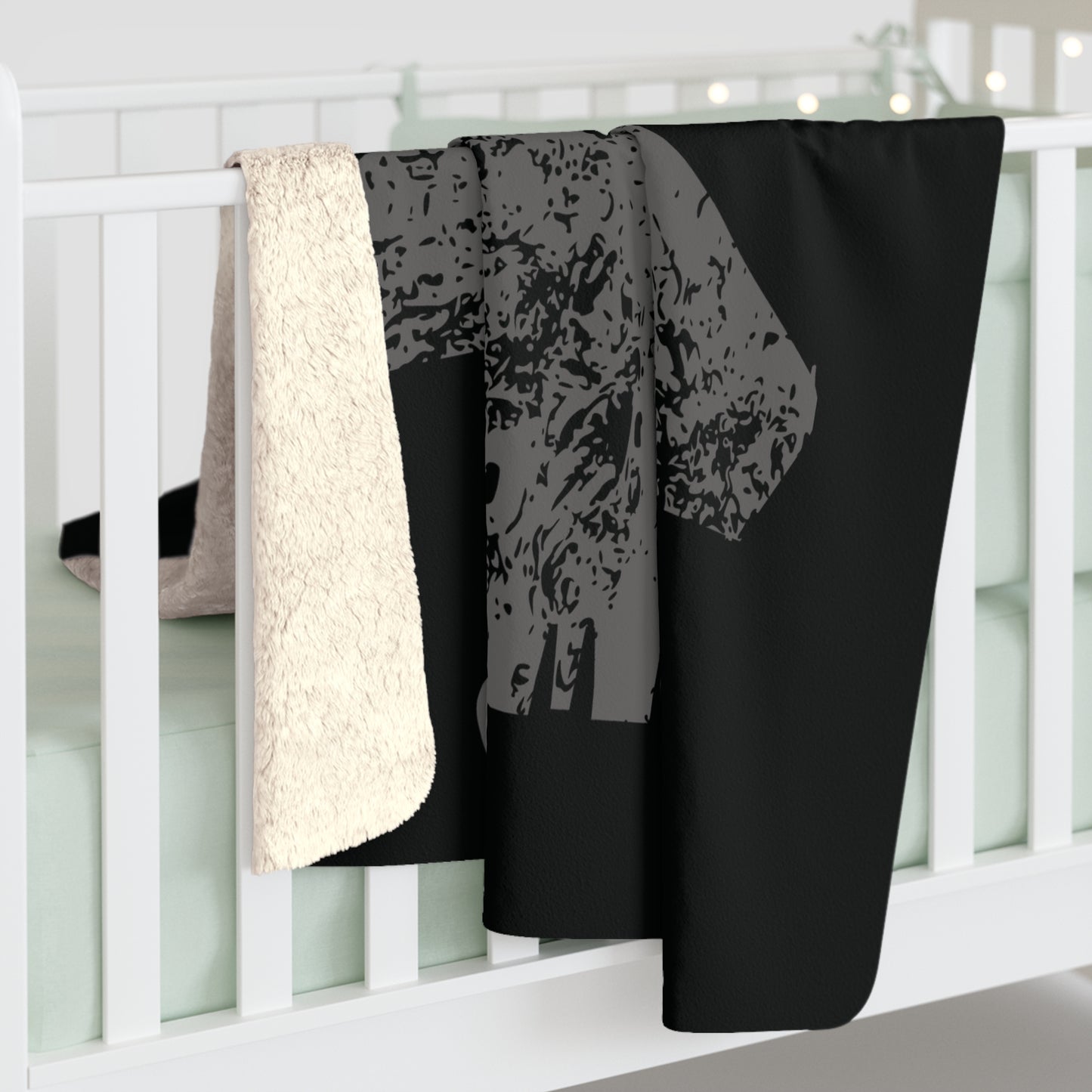 Black Sherpa Blanket with F-15E Silhouette Graphic