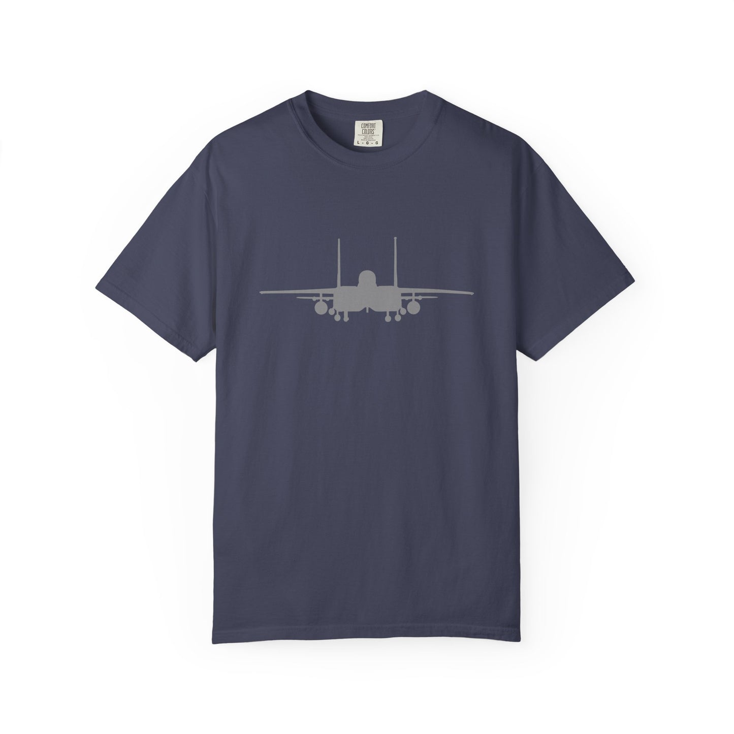 F-15E Front Silhouette Comfort Colors Unisex T-Shirt with Airplane Design, Casual Wear, Gift for Pilots, Aviation Lovers, Travel Enthusiasts, Plane Spotting