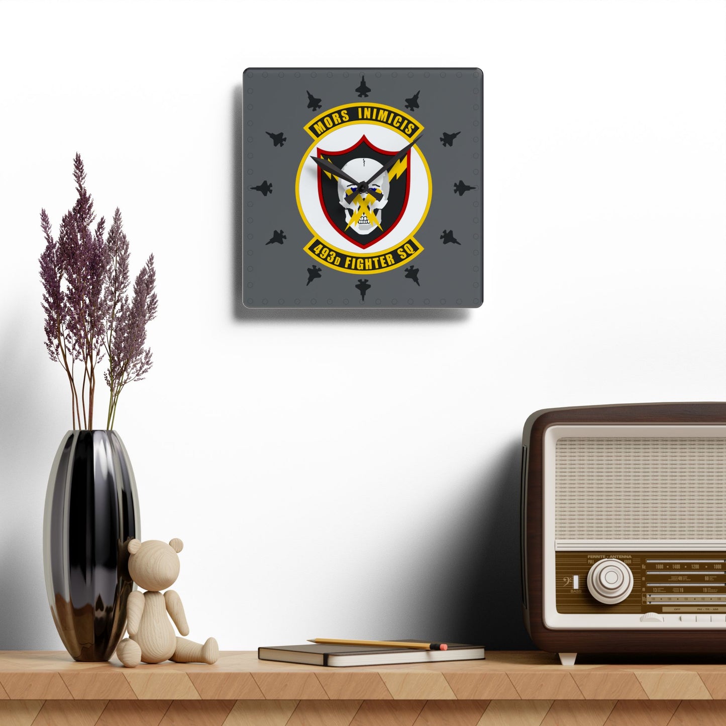 493FS "Grim Reapers" F-35A Acrylic Wall Clock, Round or Square Options