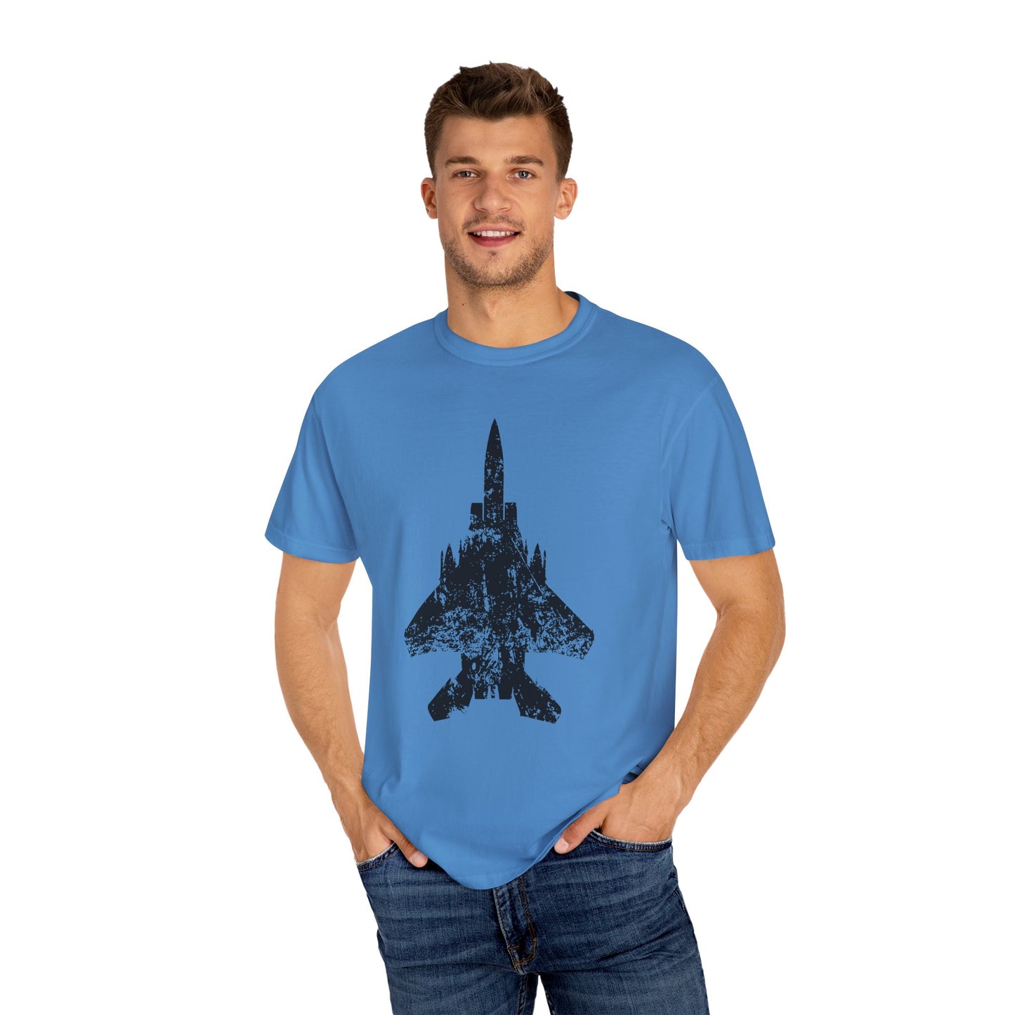 F-15E Grunge Comfort Colors Unisex T-Shirt, Casual Wear, Gift for Pilots, Aviation Lovers, Travel Enthusiasts, Plane Spotting