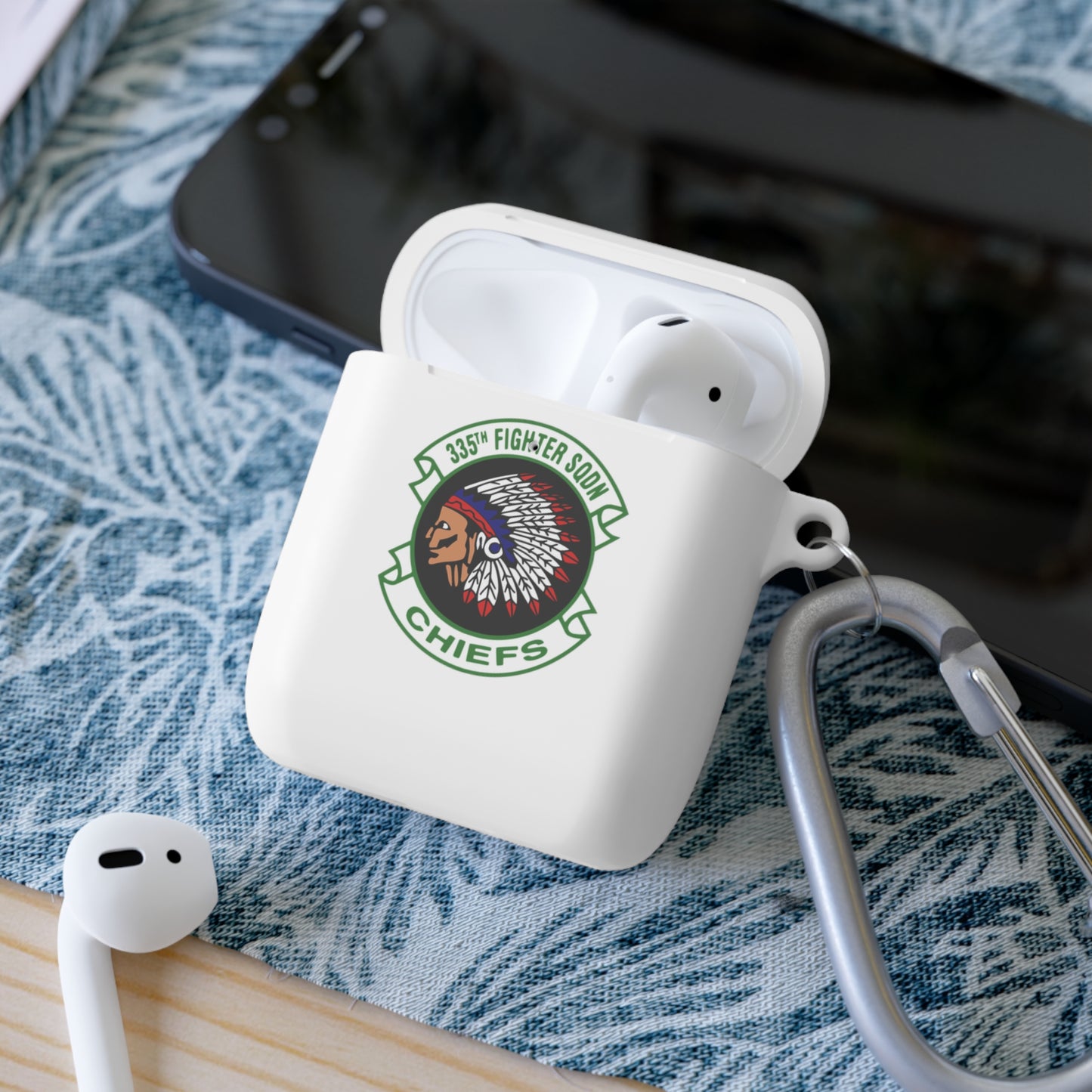 AirPods and AirPods Pro Case Cover, 335FS with F-15E Front Silhouette on Back