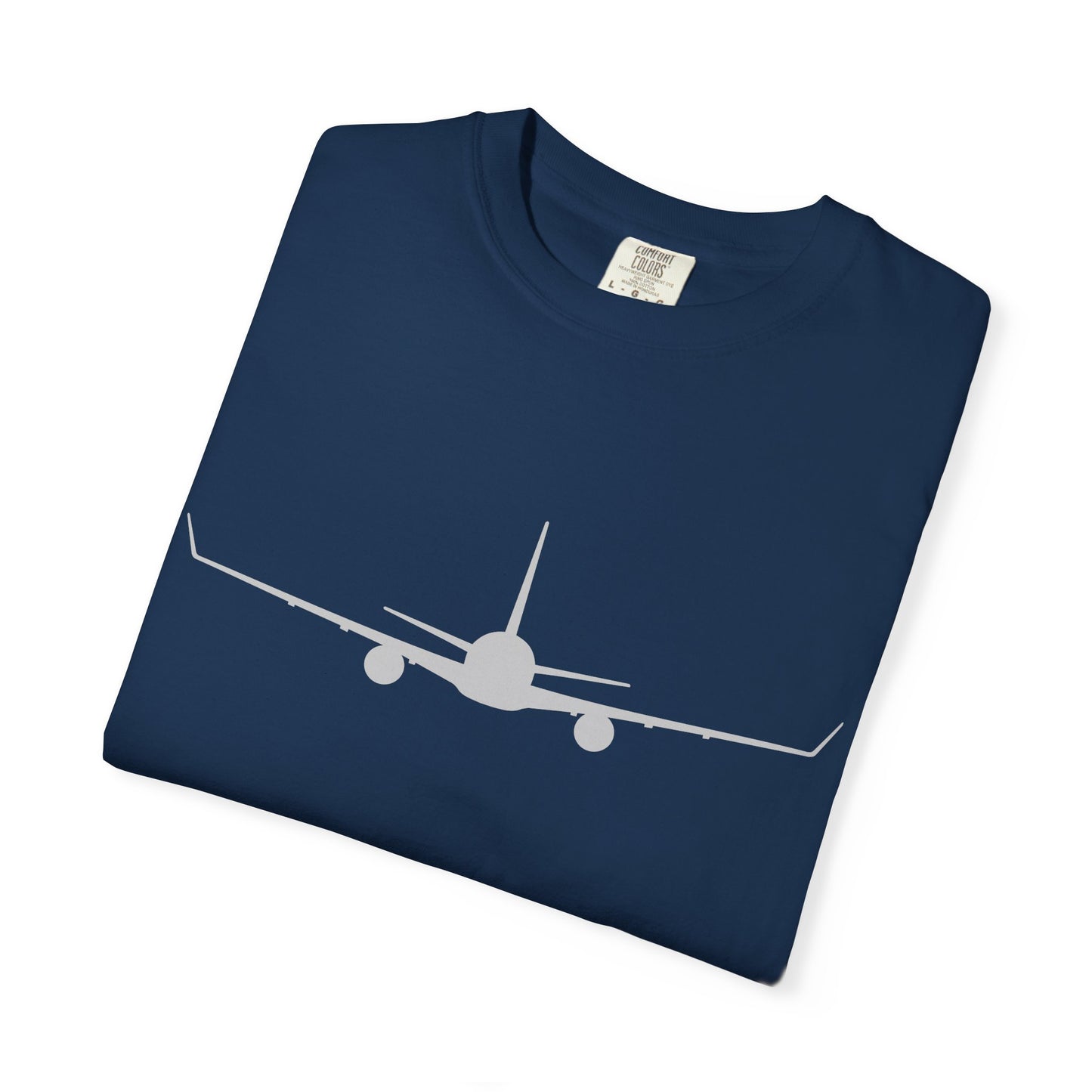 Boeing 767-300 Front Silhouette Comfort Colors Unisex T-Shirt with Airplane Design, Casual Wear, Gift for Pilots, Aviation Lovers, Travel Enthusiasts, Plane Spotting
