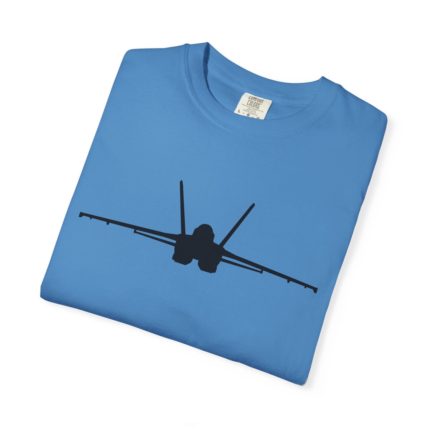 F/A-18 Front Silhouette Comfort Colors Unisex T-Shirt with Airplane Design, Casual Wear, Gift for Pilots, Aviation Lovers, Travel Enthusiasts, Plane Spotting