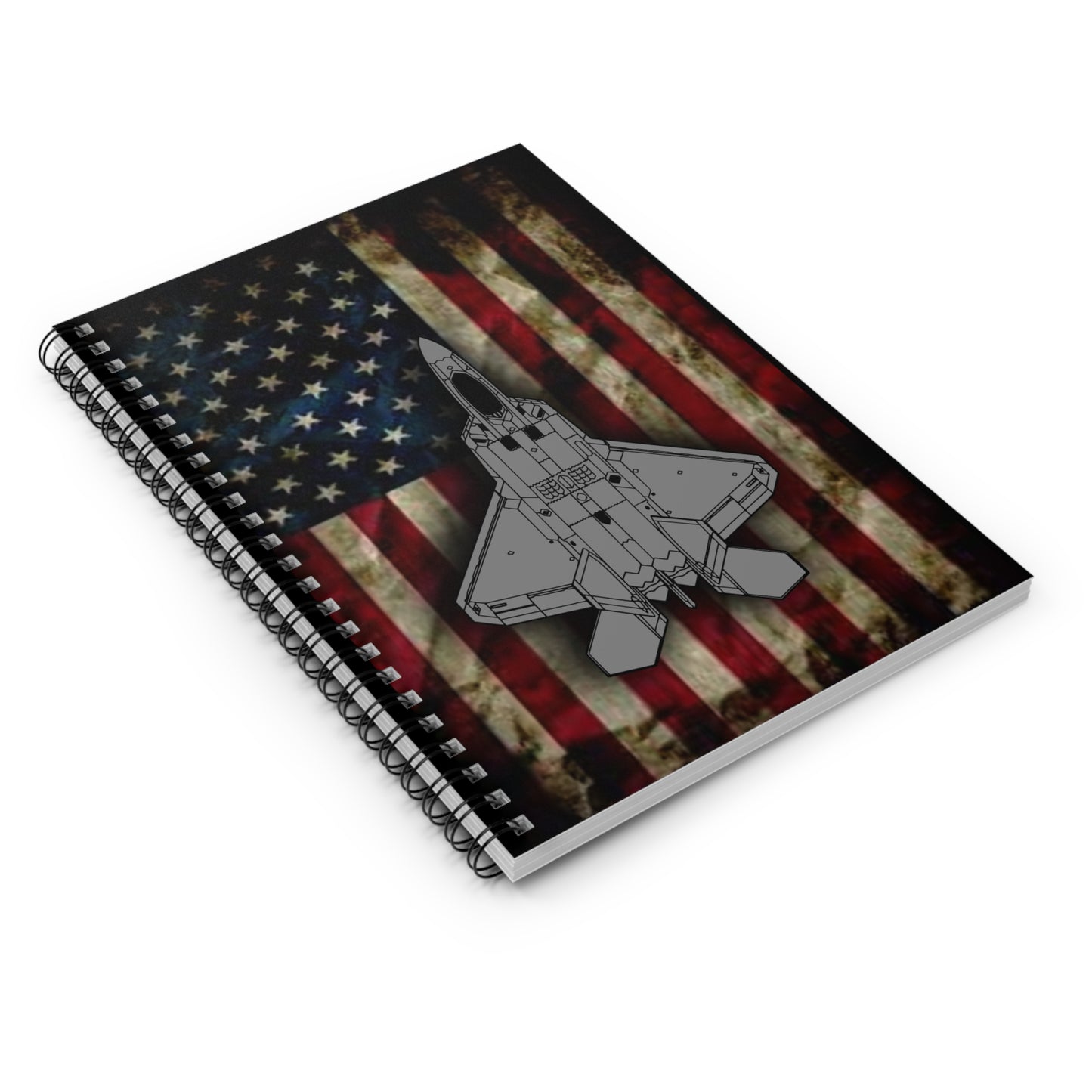F-22 Flag Spiral Notebook - Ruled Line