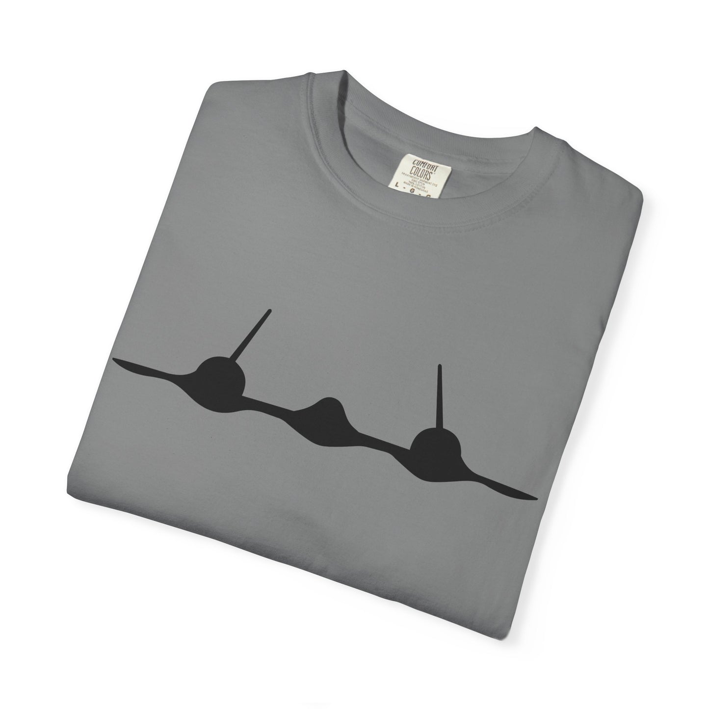 SR-71 Front Silhouette Comfort Colors Unisex T-Shirt with Airplane Design, Casual Wear, Gift for Pilots, Aviation Lovers, Travel Enthusiasts, Plane Spotting