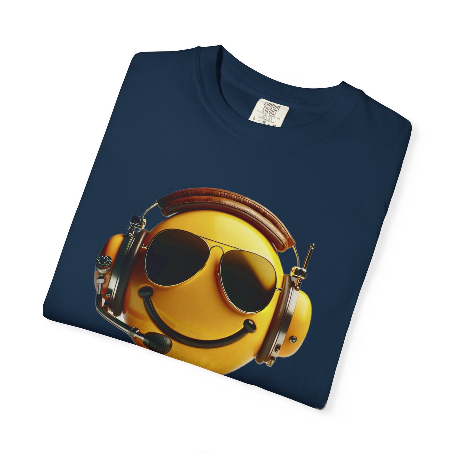 Happy Flying! - Smiley Face Comfort Colors Unisex T-Shirt, Casual Wear, Gift for Pilots, Aviation Lovers, Travel Enthusiasts, Plane Spotting