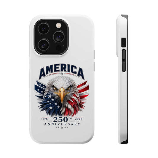 America 250th Anniversary Magnetic Tough Cases for iPhone & Samsung, White