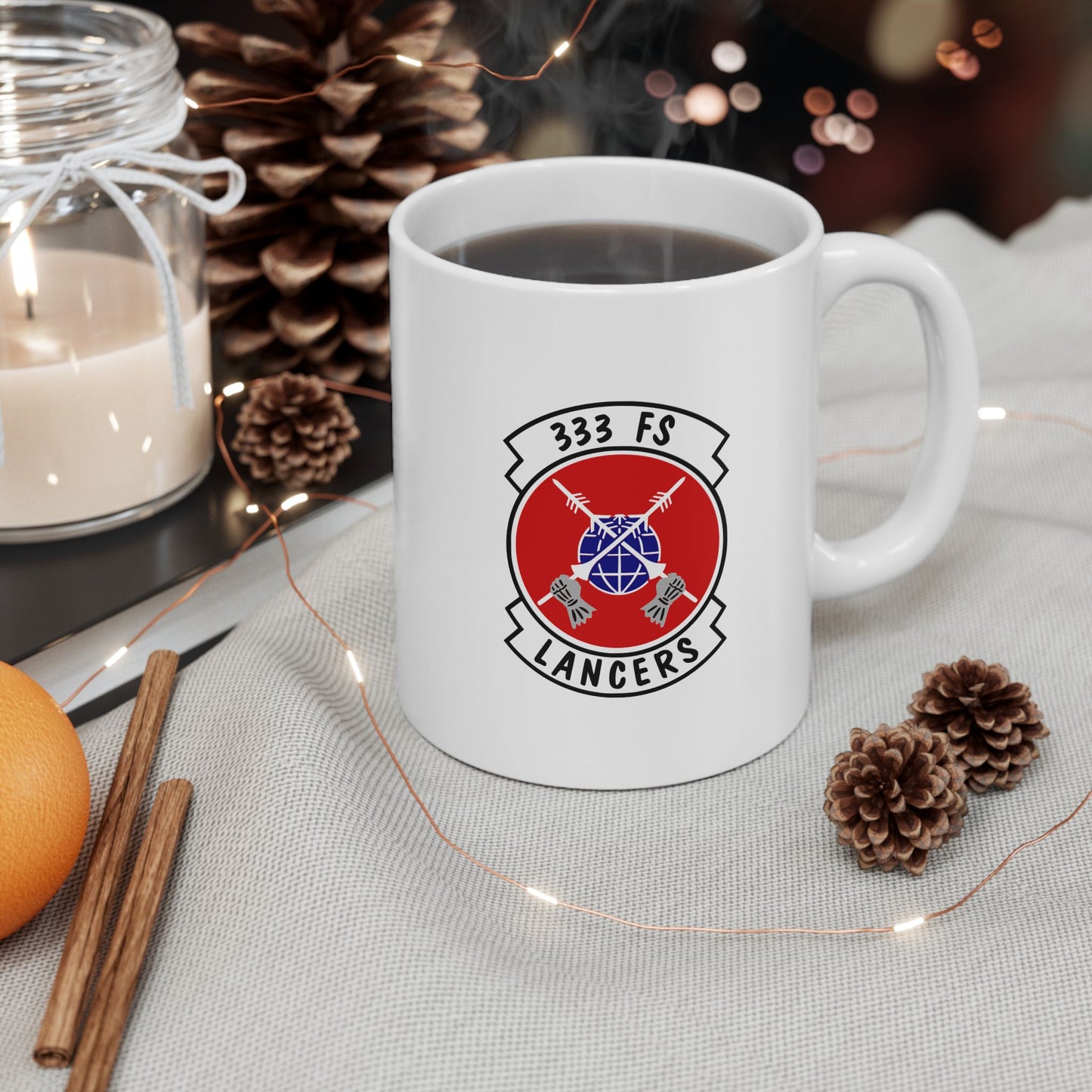333FS & F-15E Front Silhouette Ceramic Mug 11oz