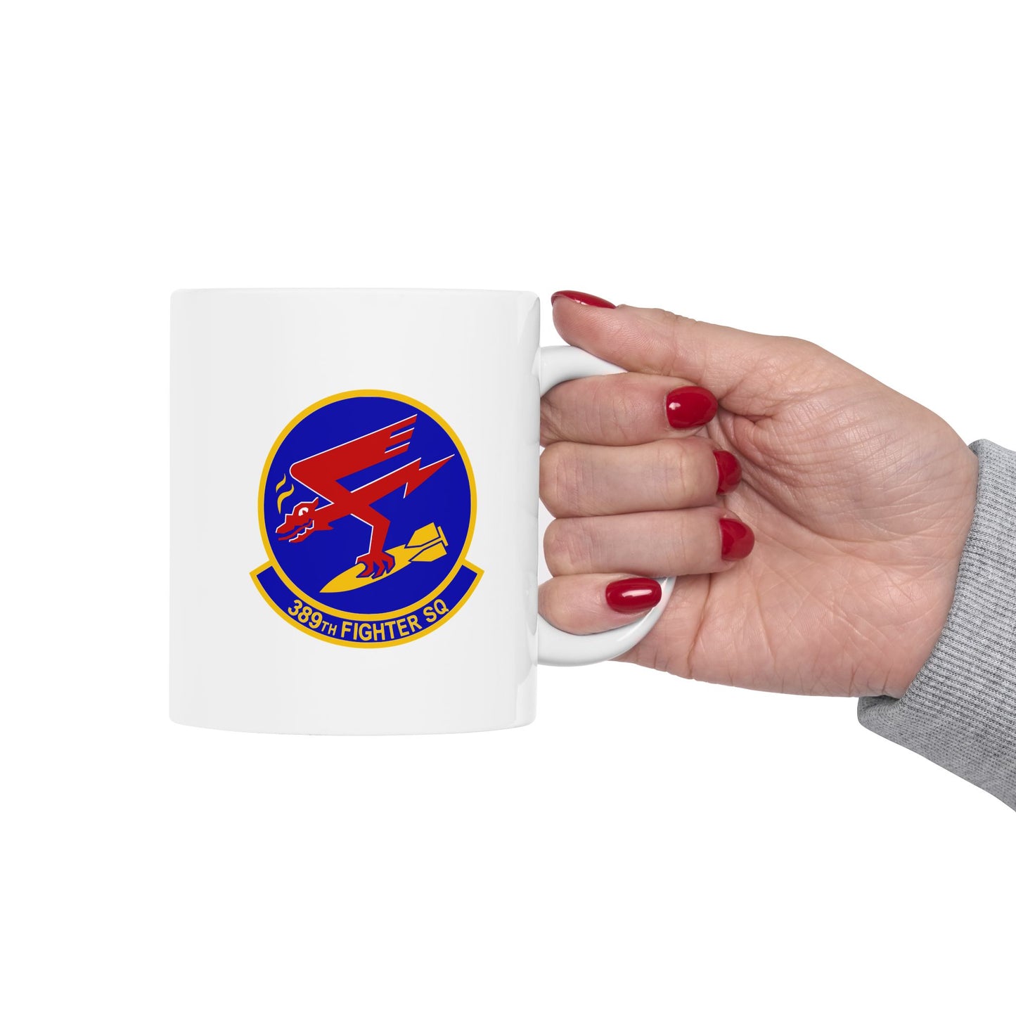 389FS & F-15E Front Silhouette Ceramic Mug 11oz