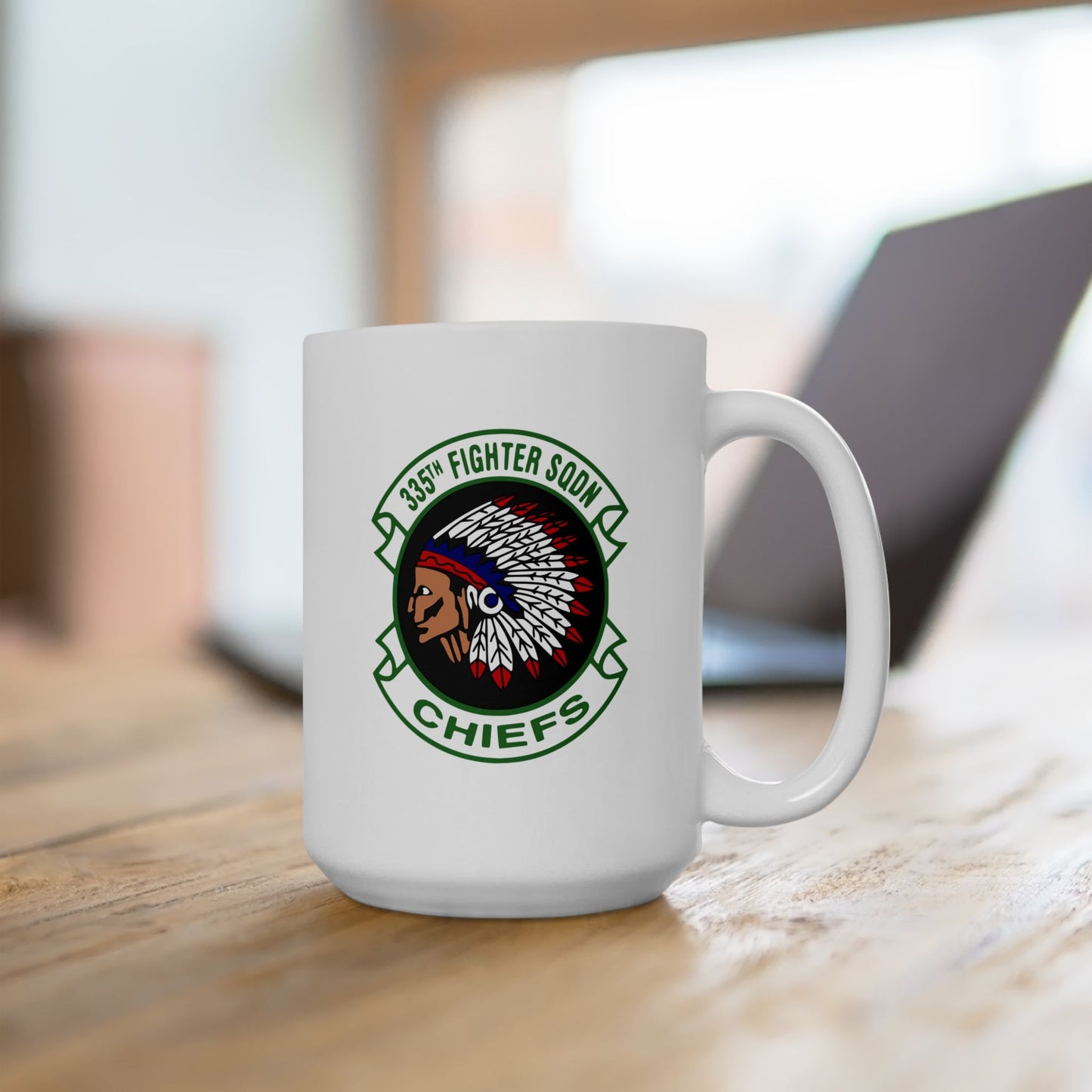 335FS & F-15E Front Silhouette Ceramic Mug 15oz
