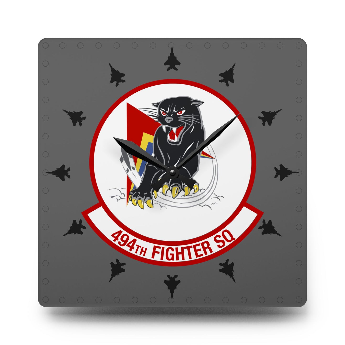 494FS "Panthers" Acrylic Wall Clock, Round or Square Options