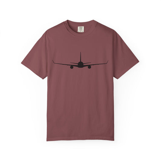 Boeing 767-300 Front Silhouette Comfort Colors Unisex T-Shirt with Airplane Design, Casual Wear, Gift for Pilots, Aviation Lovers, Travel Enthusiasts, Plane Spotting
