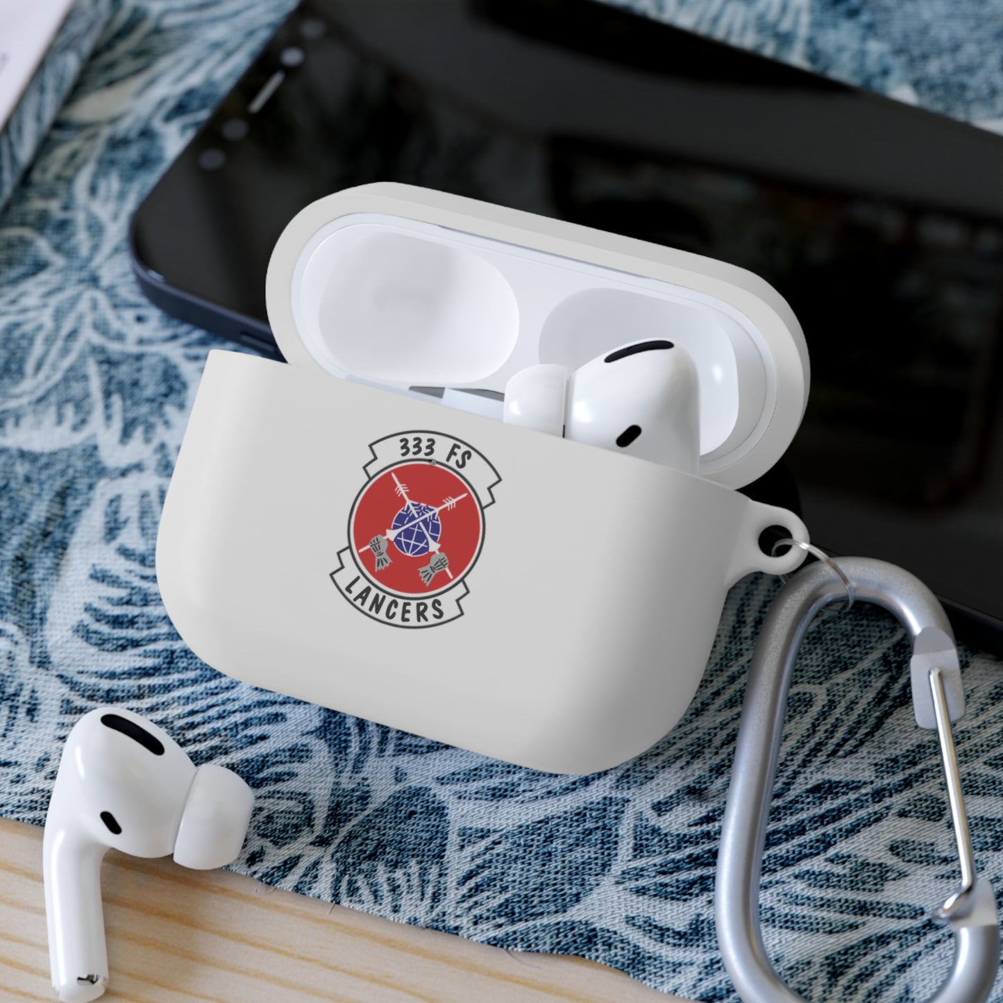 AirPods and AirPods Pro Case Cover, 333FS with F-15E Front Silhouette on Back