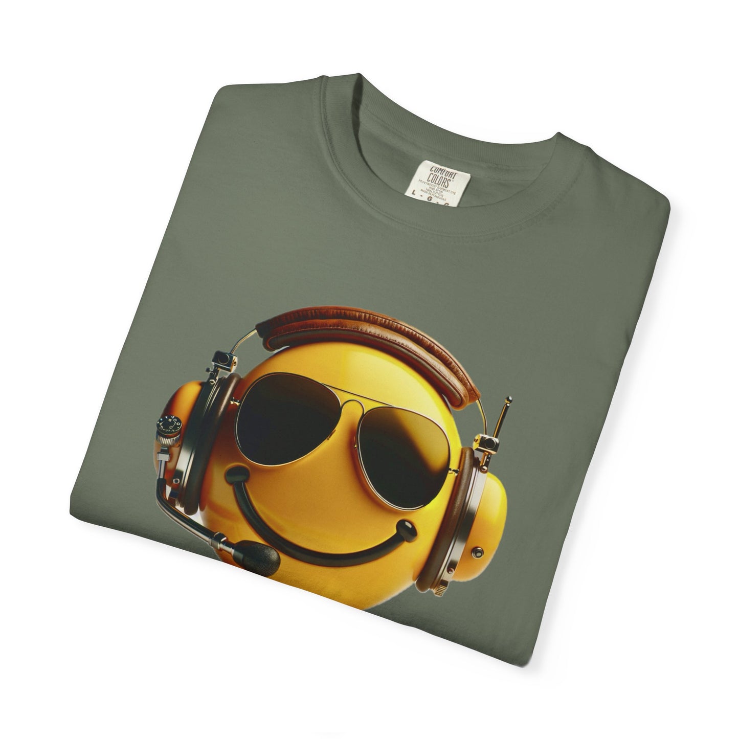 Happy Flying! - Smiley Face Comfort Colors Unisex T-Shirt, Casual Wear, Gift for Pilots, Aviation Lovers, Travel Enthusiasts, Plane Spotting