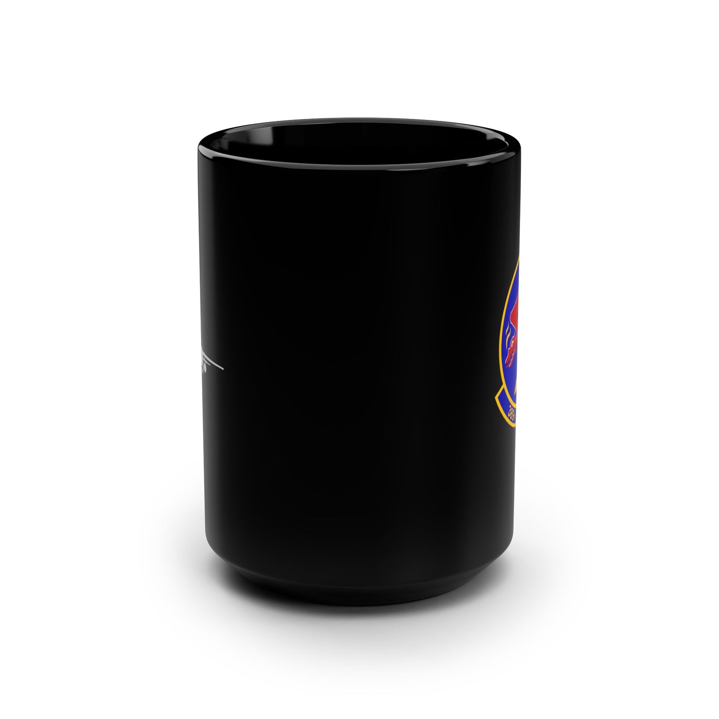 389FS & F-15E Front Silhouette Black Mug, 15oz
